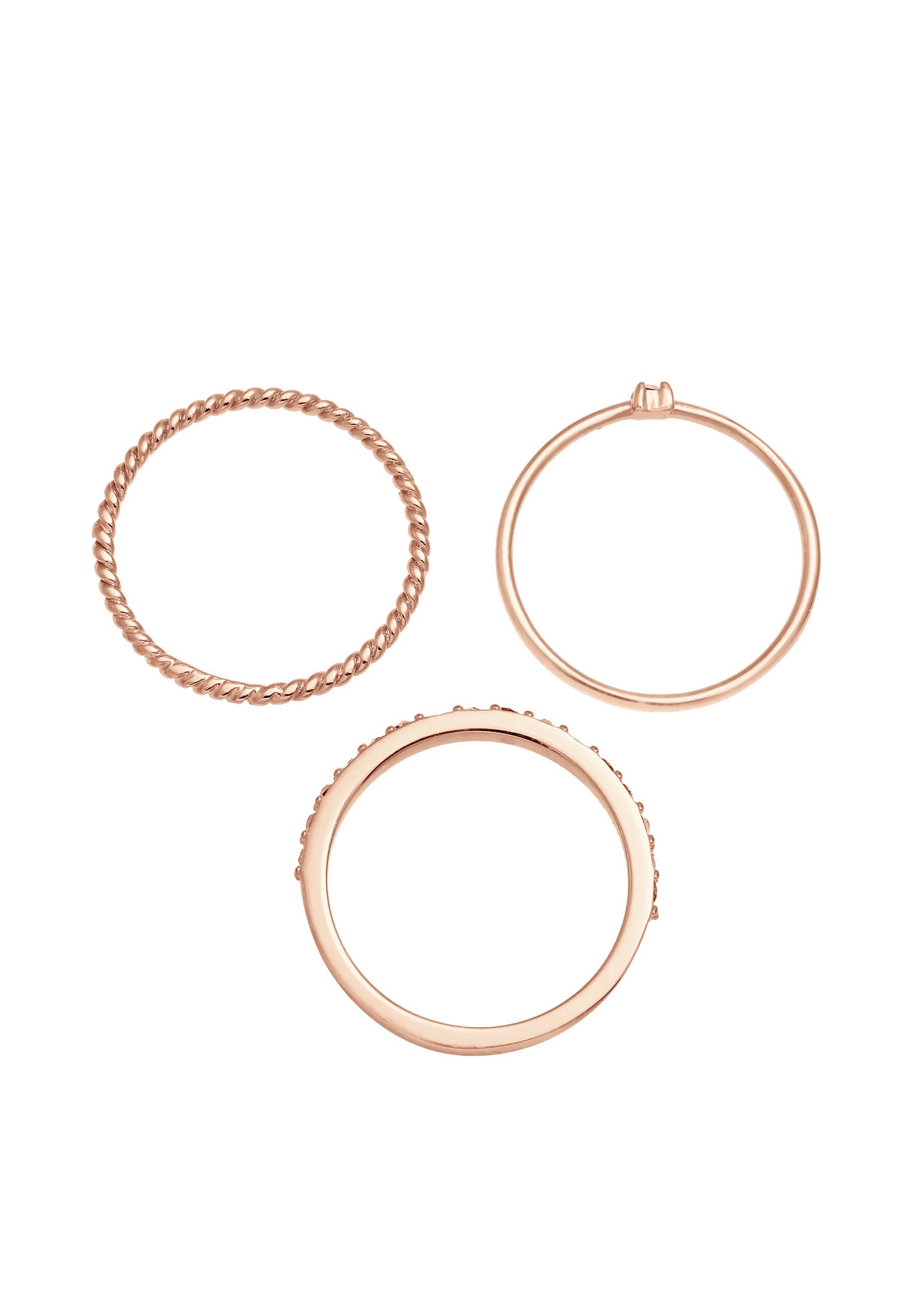Elli Solitärring »Ringset (3 tlg) 925 Silber, mit Kristallen von Swarovski®«