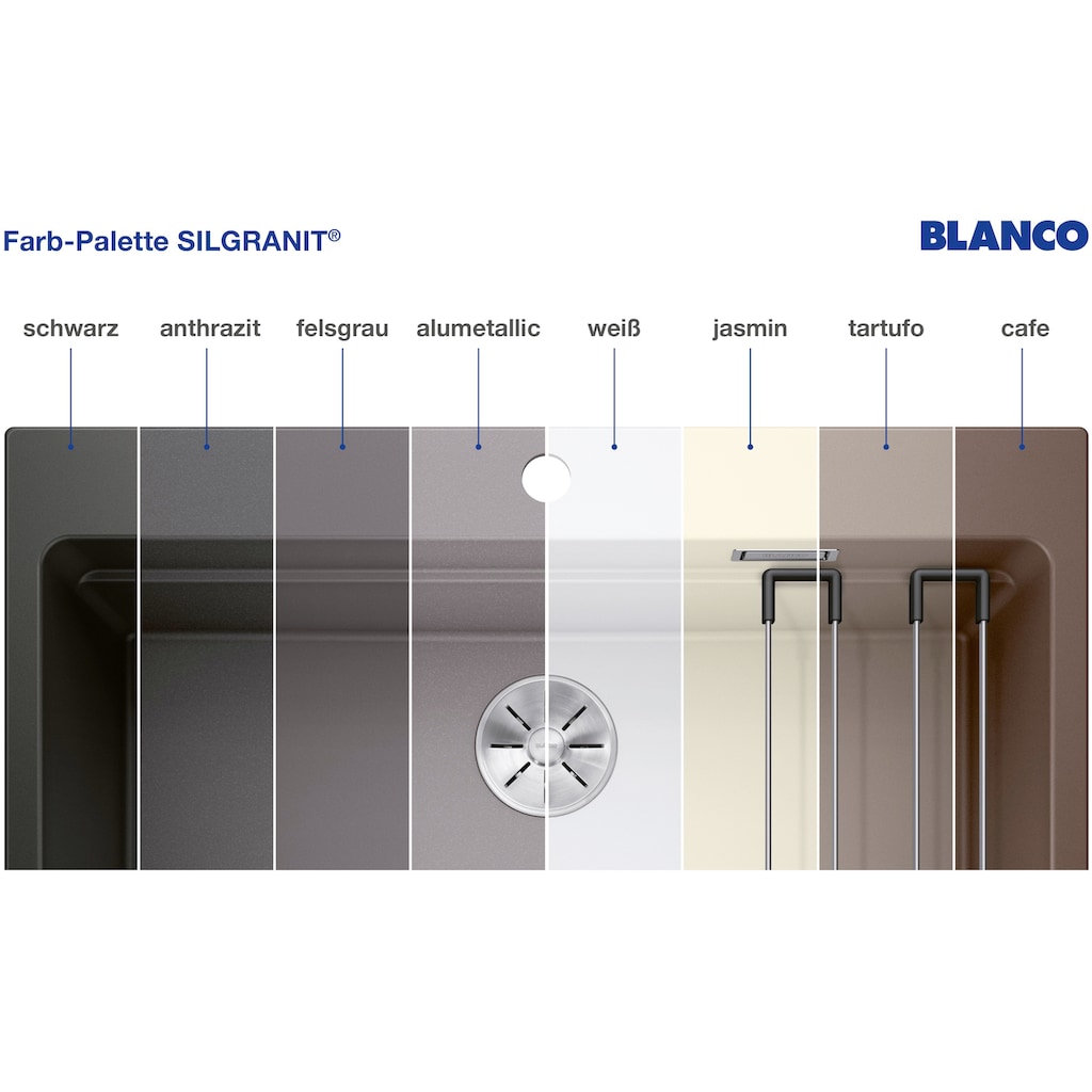 Blanco Granitspüle »AXIA III 6 S«, inklusive Esche-Compound-Brückenschneidebrett und Multifunktionsschale