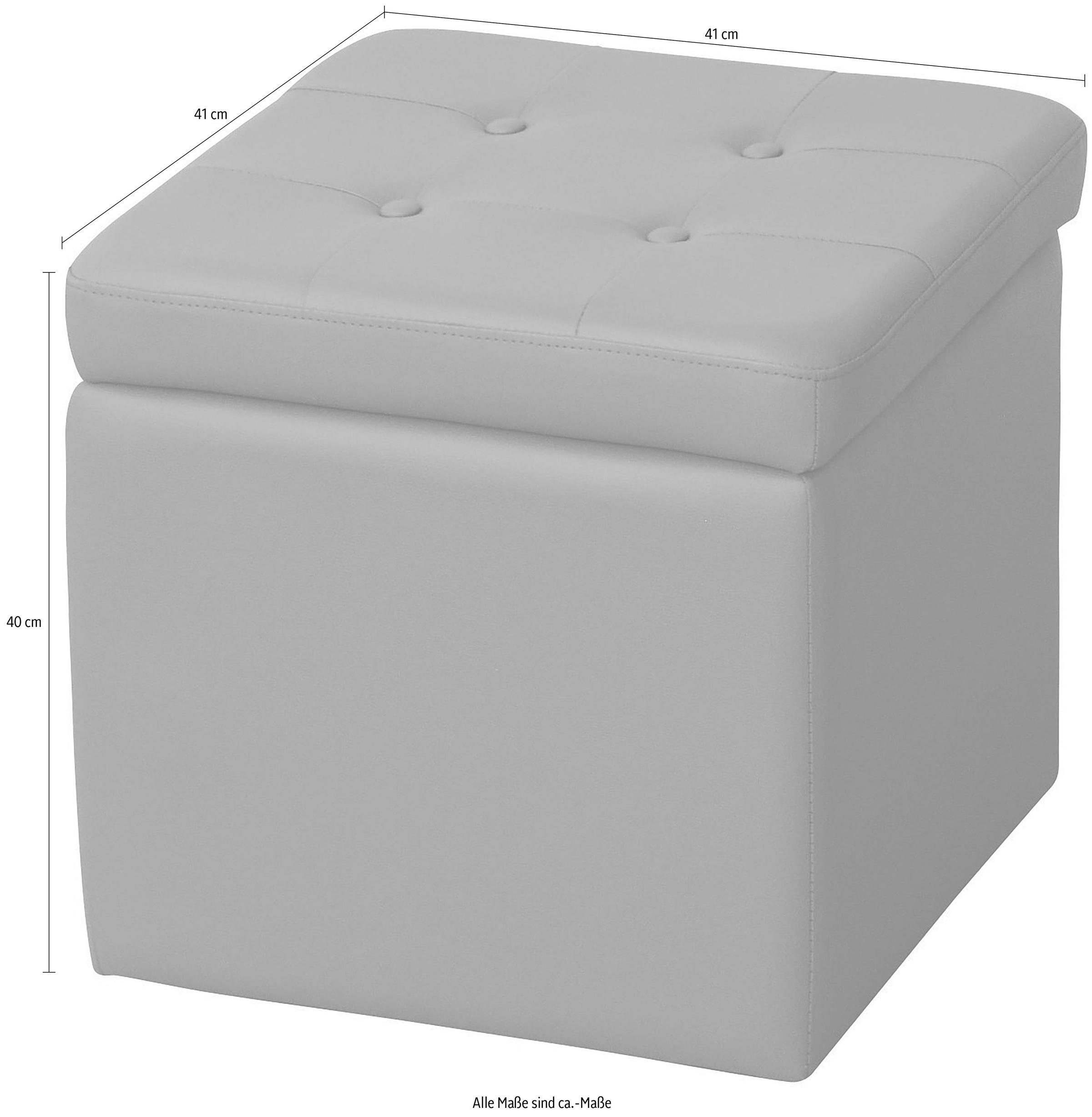 Home affaire Sitzwürfel 1 Stk. tlg. mit gepolstertem Deckel günstig online kaufen