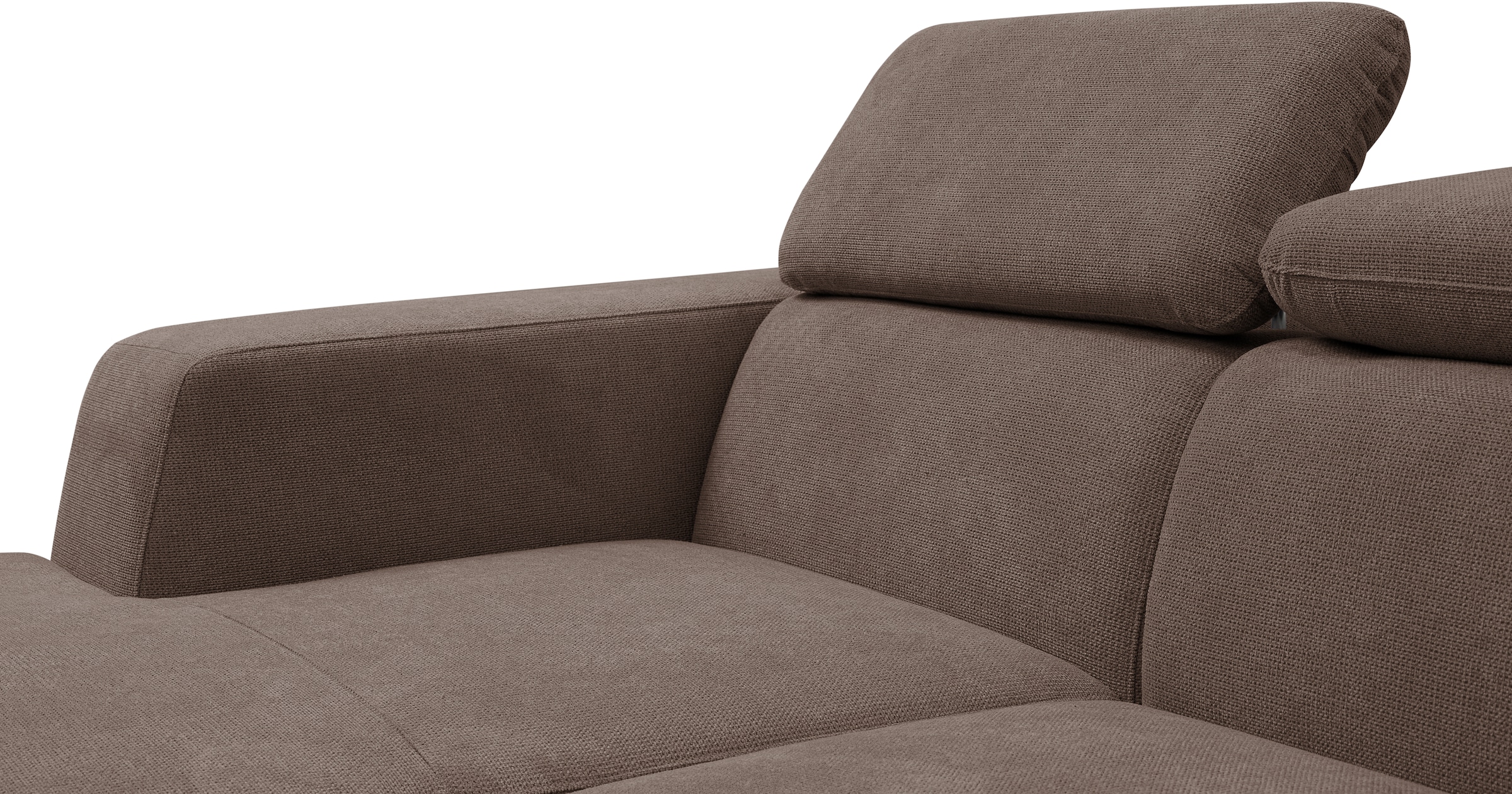 WERK2 Ecksofa »Cherry, modernes Sofa mit Komfortfunktionen, Breite 270cm, L-Form,«, bequem, mit verstellbaren Kopfteilen, Schlaffunktion und Bettkasten