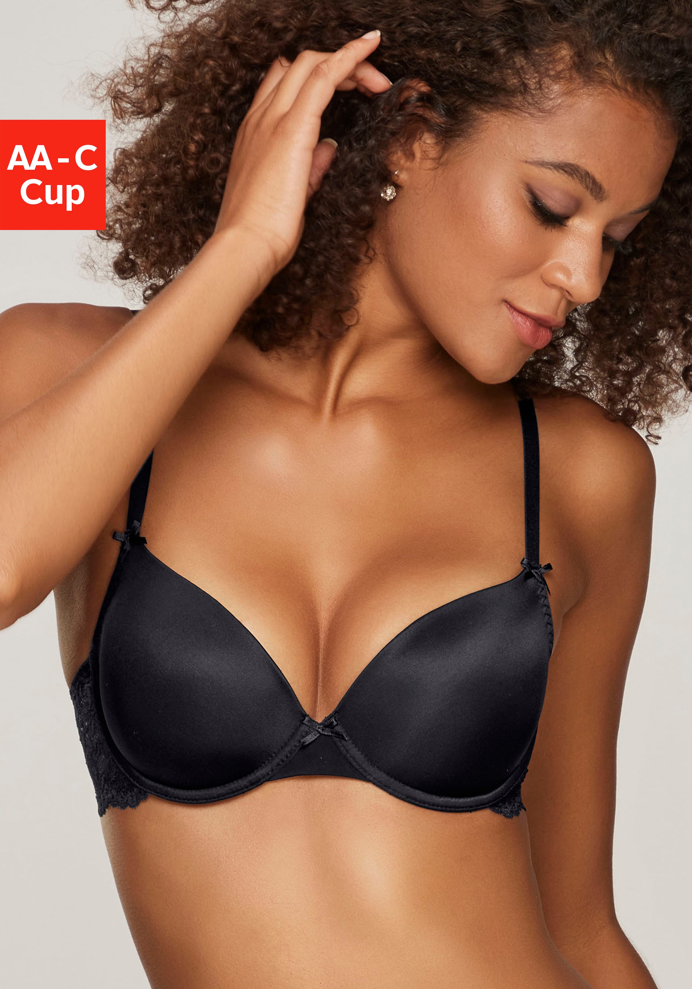 Nuance by Lascana Schalen-BH ", BH mit Bügel, mit Spitzenrücken & nahtlosen Schalen" als Dessous-Set kombinierbar, sexy Dessous, sexy Unterwäsche