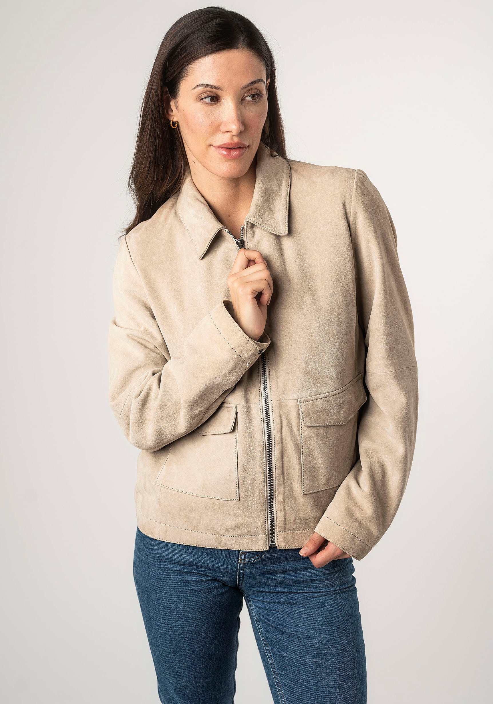 Mauritius Lederjacke »MWYaima«, mit Hemdkragen, aufgesetzten Taschen