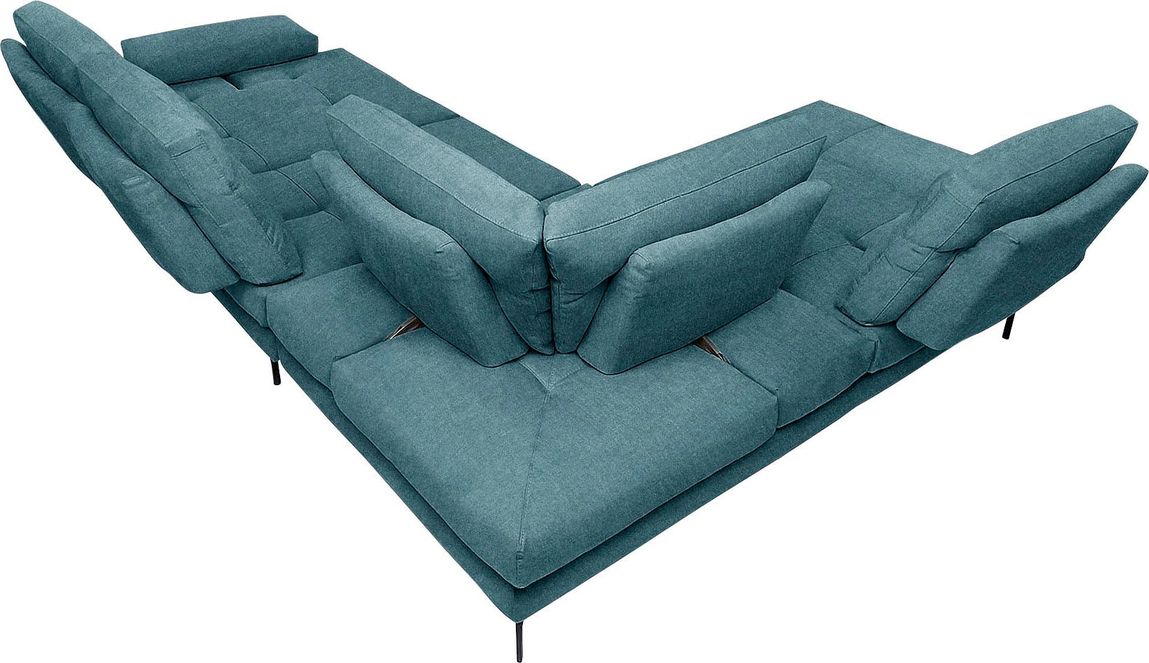 CALIA ITALIA Ecksofa »Toby Wing, L-Form, Designsofa mit sensationellem Sitzkomfort«, Sitztiefenverstellung, funktionale Ecke, Füße in schwarz matt