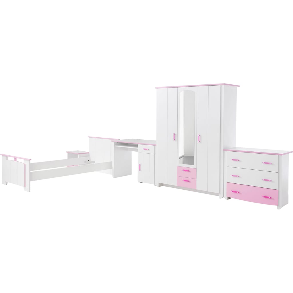 Parisot Jugendzimmer-Set »Biotiful«, (Set, 4 St., Bett, Nachttisch, Schrank, Kommode, Schreibtisch)