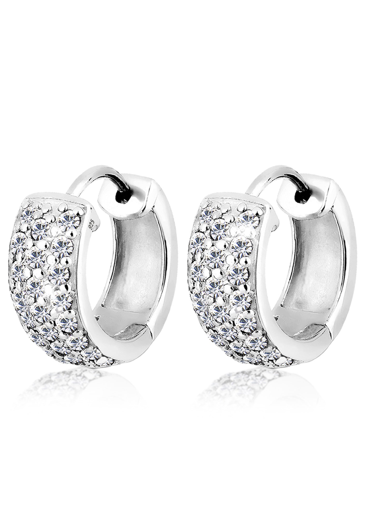 Elli Paar Creolen »Ohrringe Paar Creolen Elegant 925 Silber, mit Kristallen von Swarovski®«