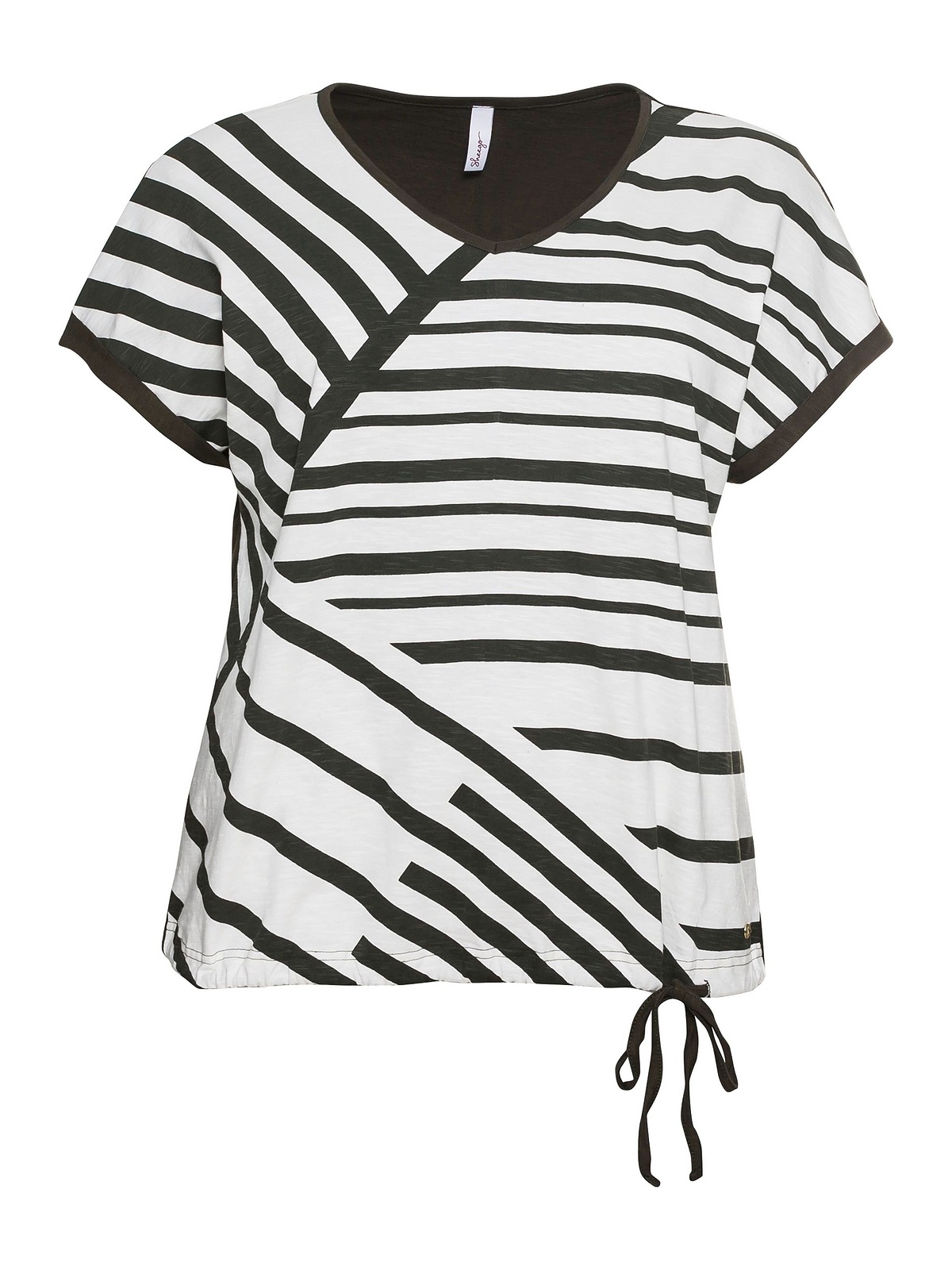 Sheego T-Shirt »Große Größen«, mit Streifenprint vorn und Tunnelzug  bestellen | BAUR | T-Shirts