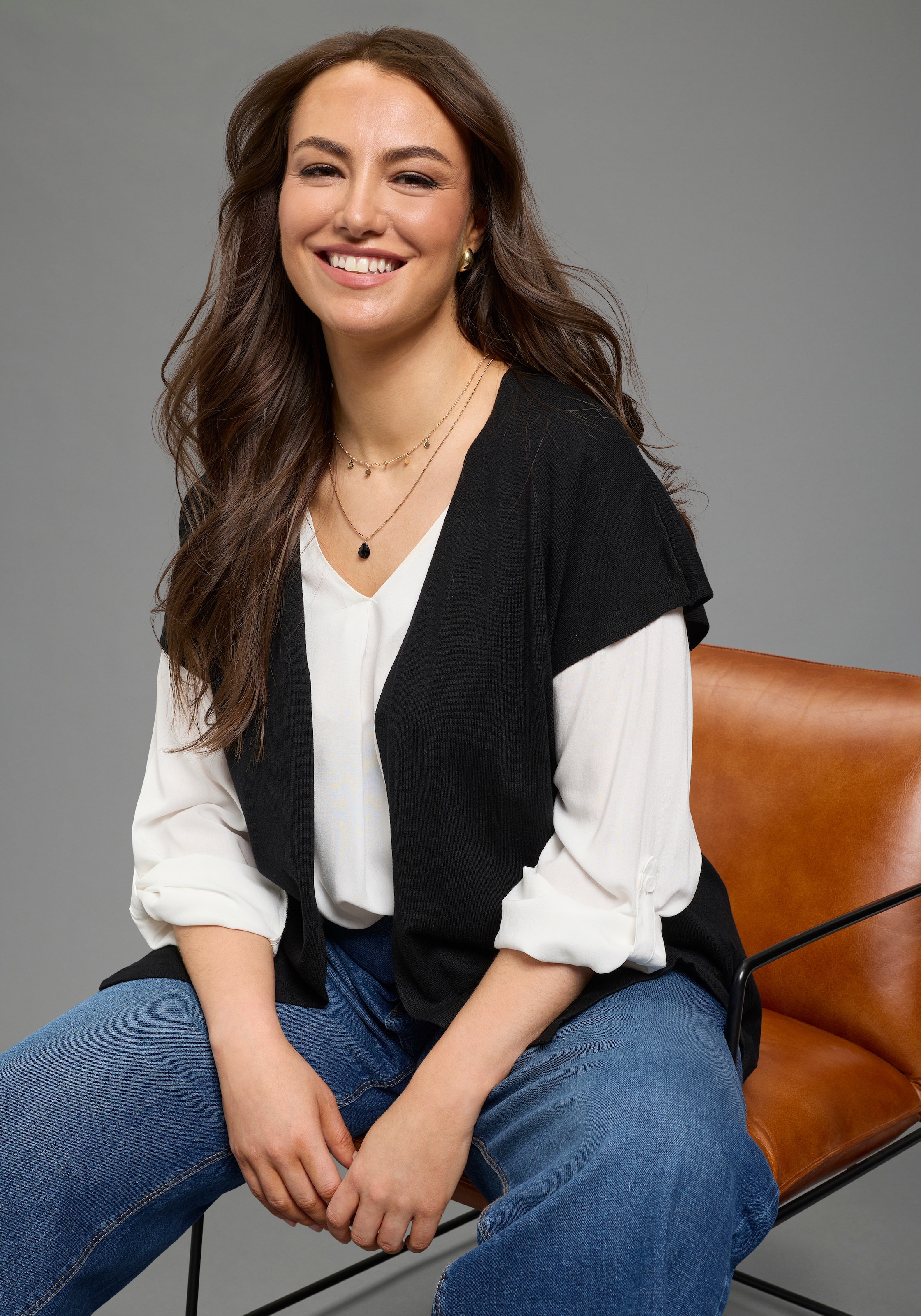 Laura Scott CURVE Strickjacke "Große Größen" mit lässigem, figurschmeichelndem Schnitt