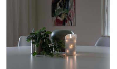 KONSTSMIDE LED-Kerze, (1 tlg.), LED Echtwachskerze, weiß, mit 3D Flamme und... kaufen
