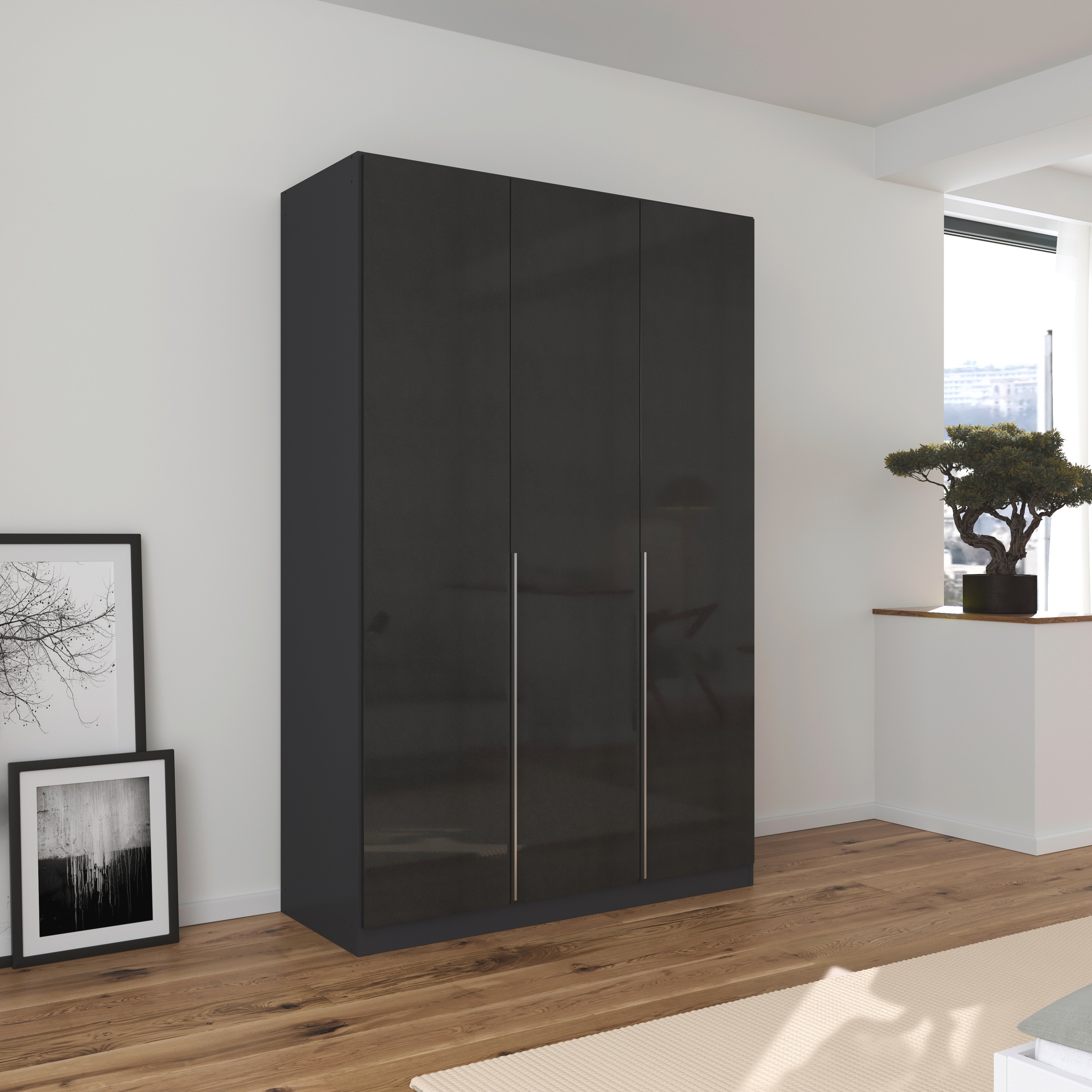 rauch Drehtürenschrank »Kleiderschrank Schrank Garderobe AGORDO TOPSELLER Schlafzimmer«, (in zwei Griff-Farben mit Dekor- oder Hochglanzfront), durchdachte Innenausstattung, in 6 Breiten und 2 Höhen MADE IN GERMANY