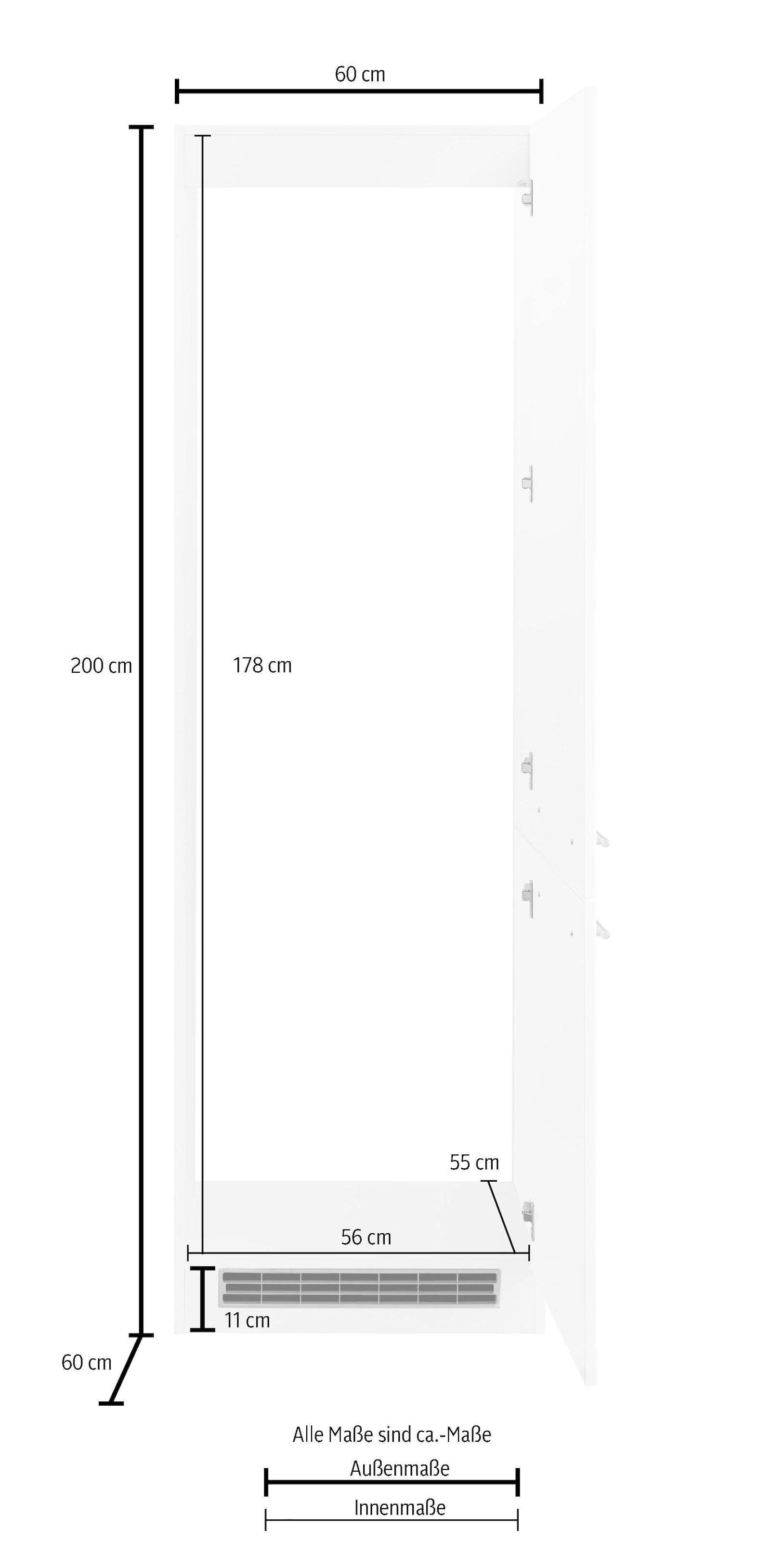 KOCHSTATION Kühlumbauschrank »KS-Eton«, für großen Kühlschrank, Nischenmaß 178 cm