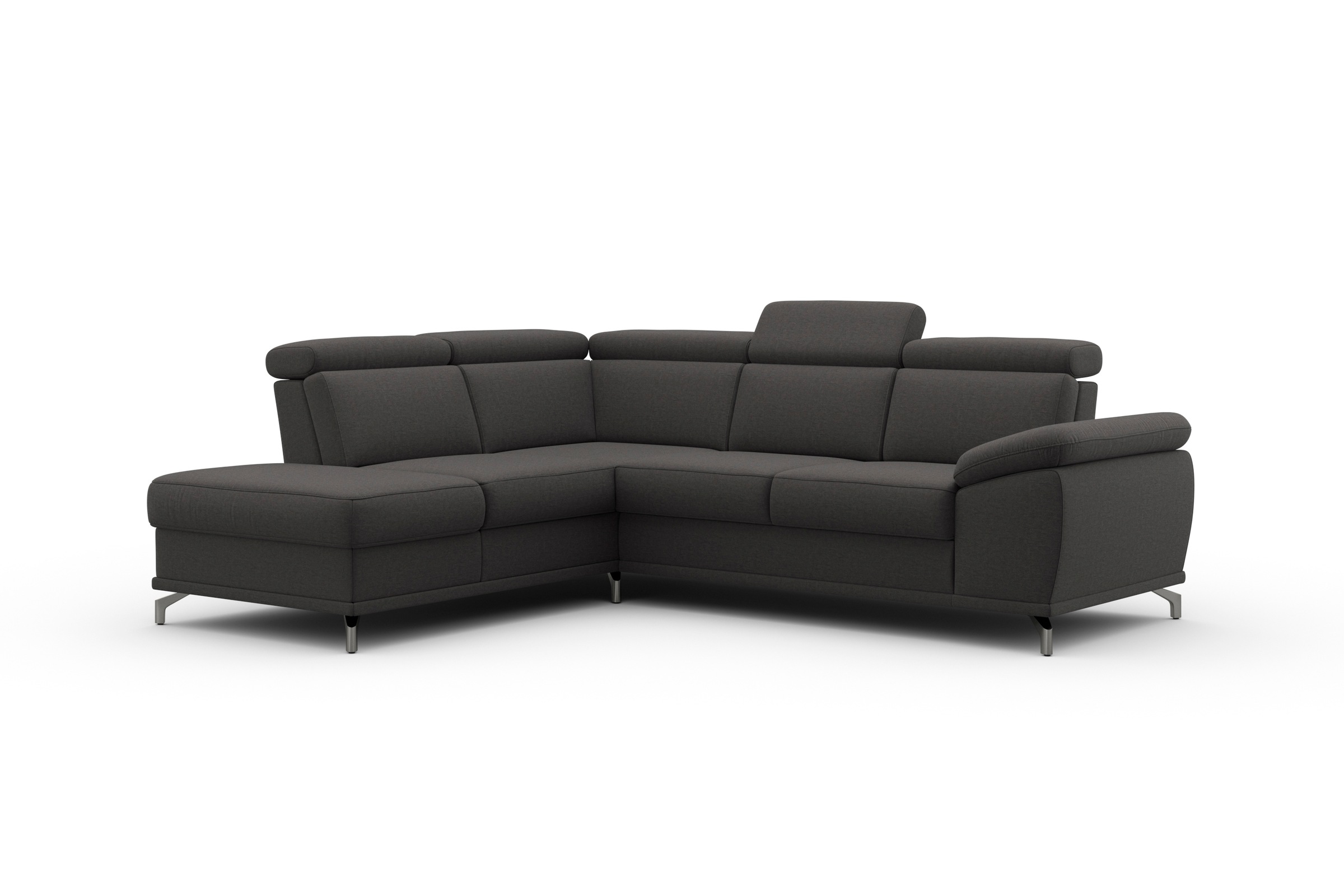 sit&more Ecksofa »Cabrio L-Form, mit Sitztiefenverstellung, Arm- und Kopfteilverstellung«, 3 Nierenkissen, Federkern, optional Bettfunktion und Stauraum