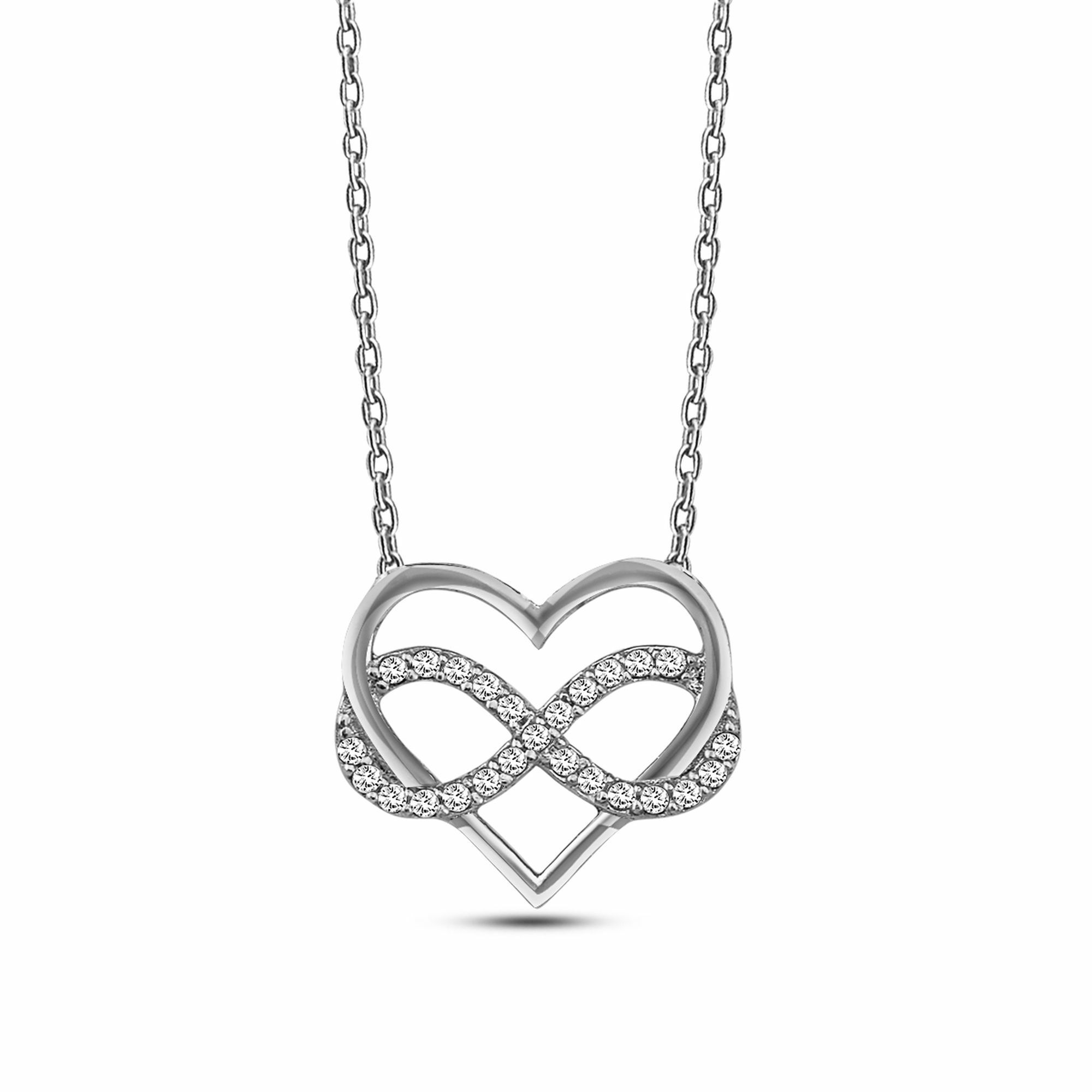 Kette mit Anhänger »925/- Sterling Silber Infinity Herzkette«