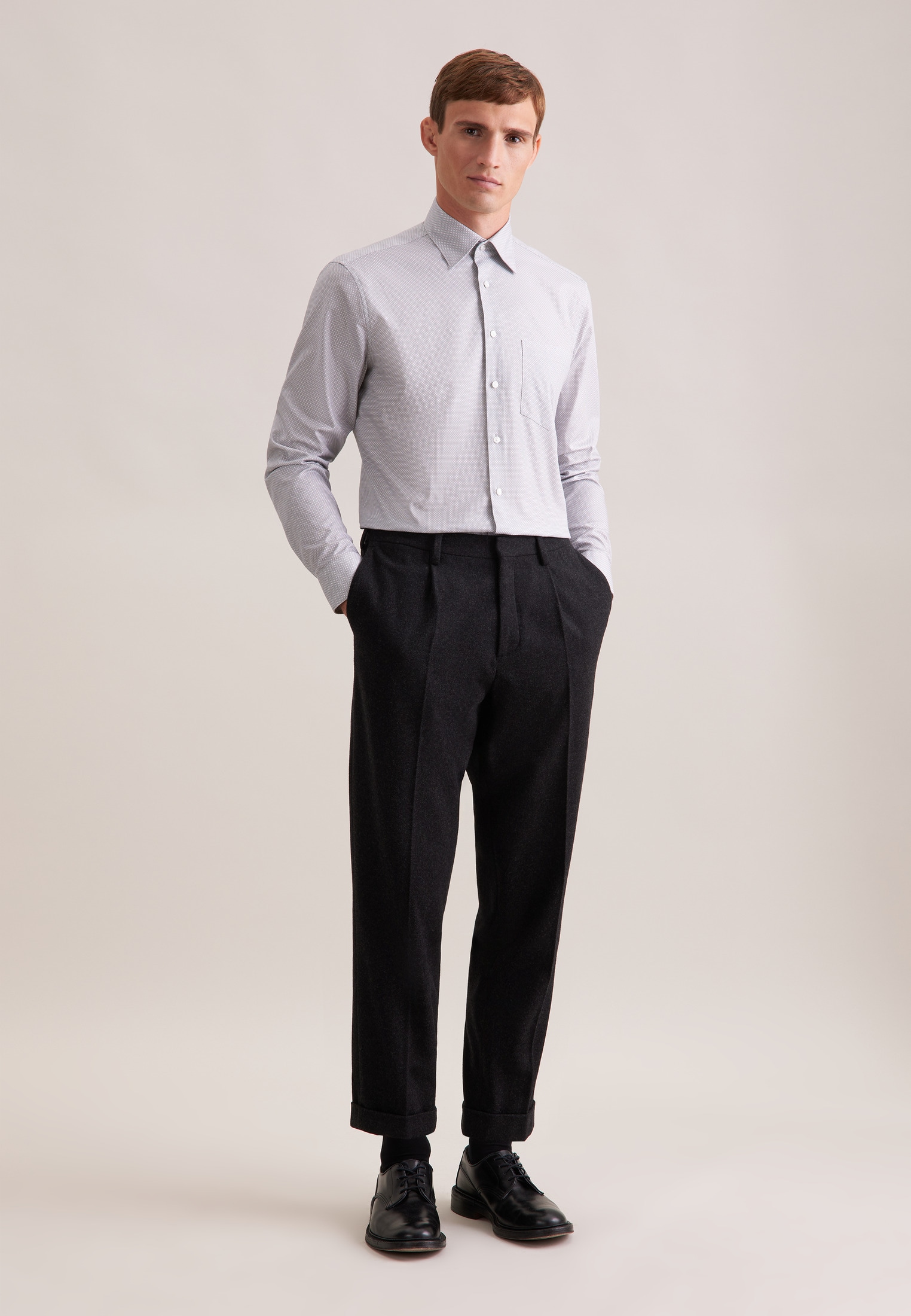 seidensticker Businesshemd »Schwarze Rose«, Regular 1/1 Covered-Button-Down-Kragen Druck