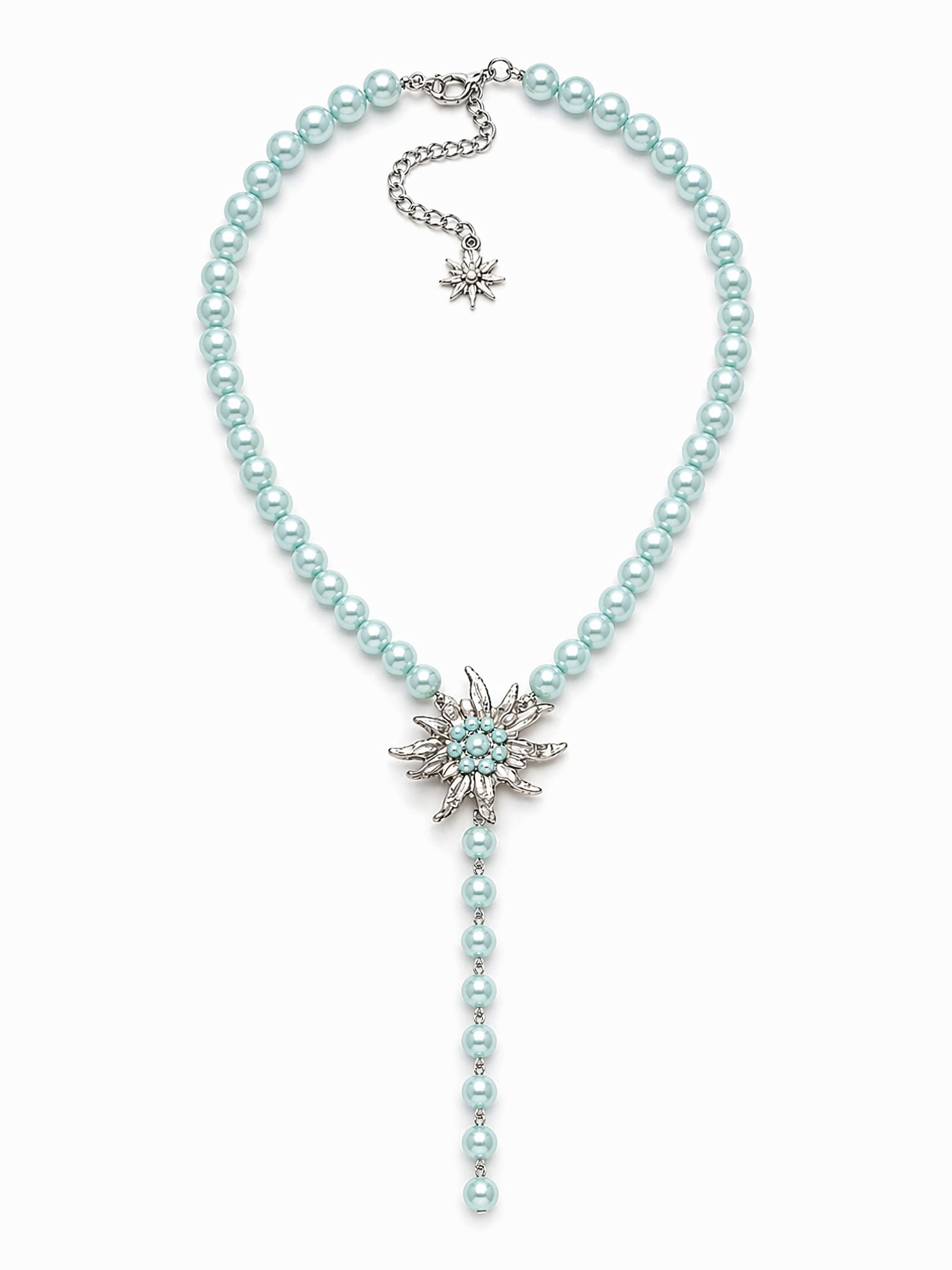 COLLEZIONE ALESSANDRO Kette mit Anhänger »Alpenkette« Perlenkette mit Edelweiß