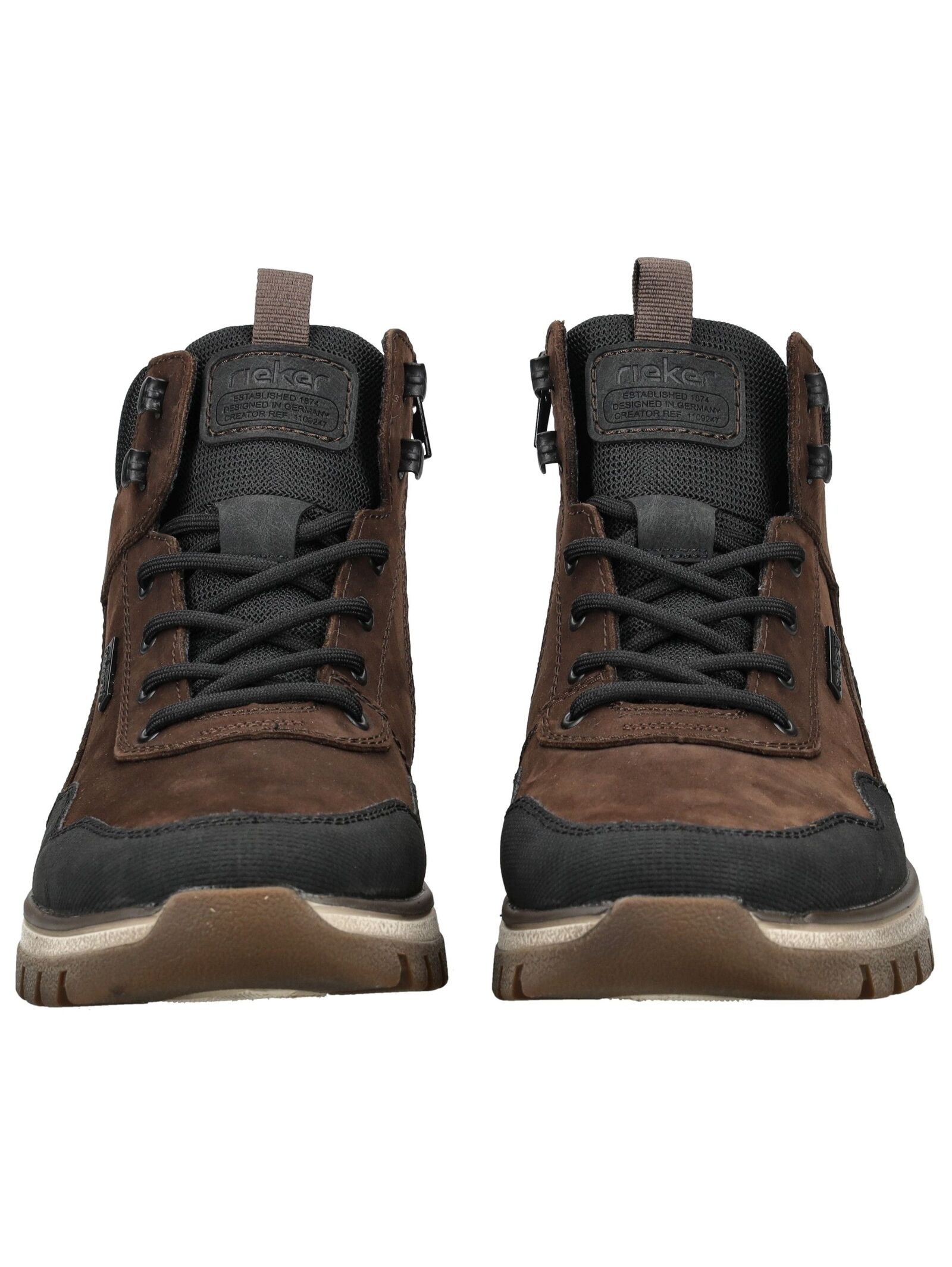 Rieker Herren Leder Schnürstiefelette Schwarz/Braun 43 2
