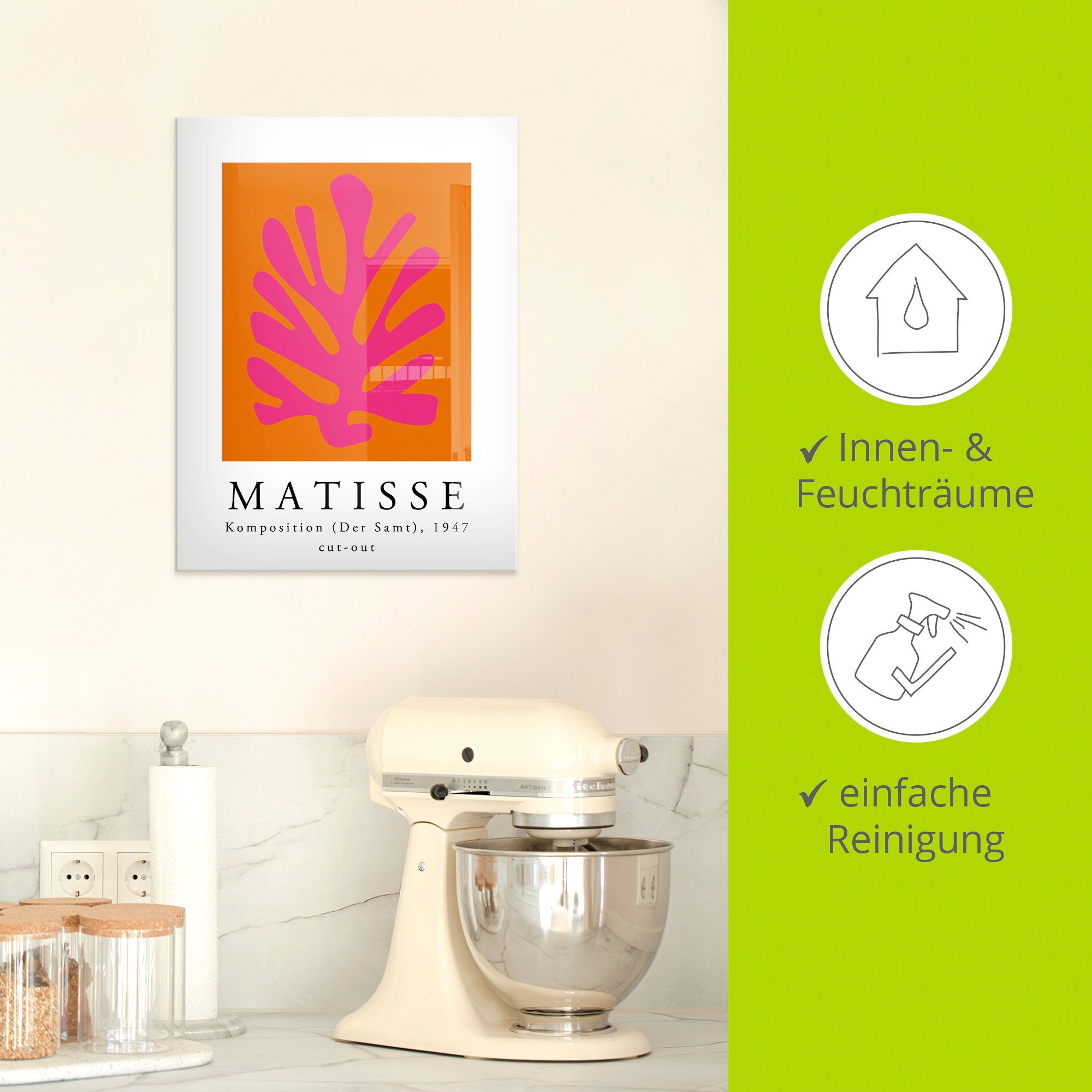 Artland Glasbild »Matisse Komposition - cut-out pink« Muster 1 Stk. tlg. in verschiedenen Größen