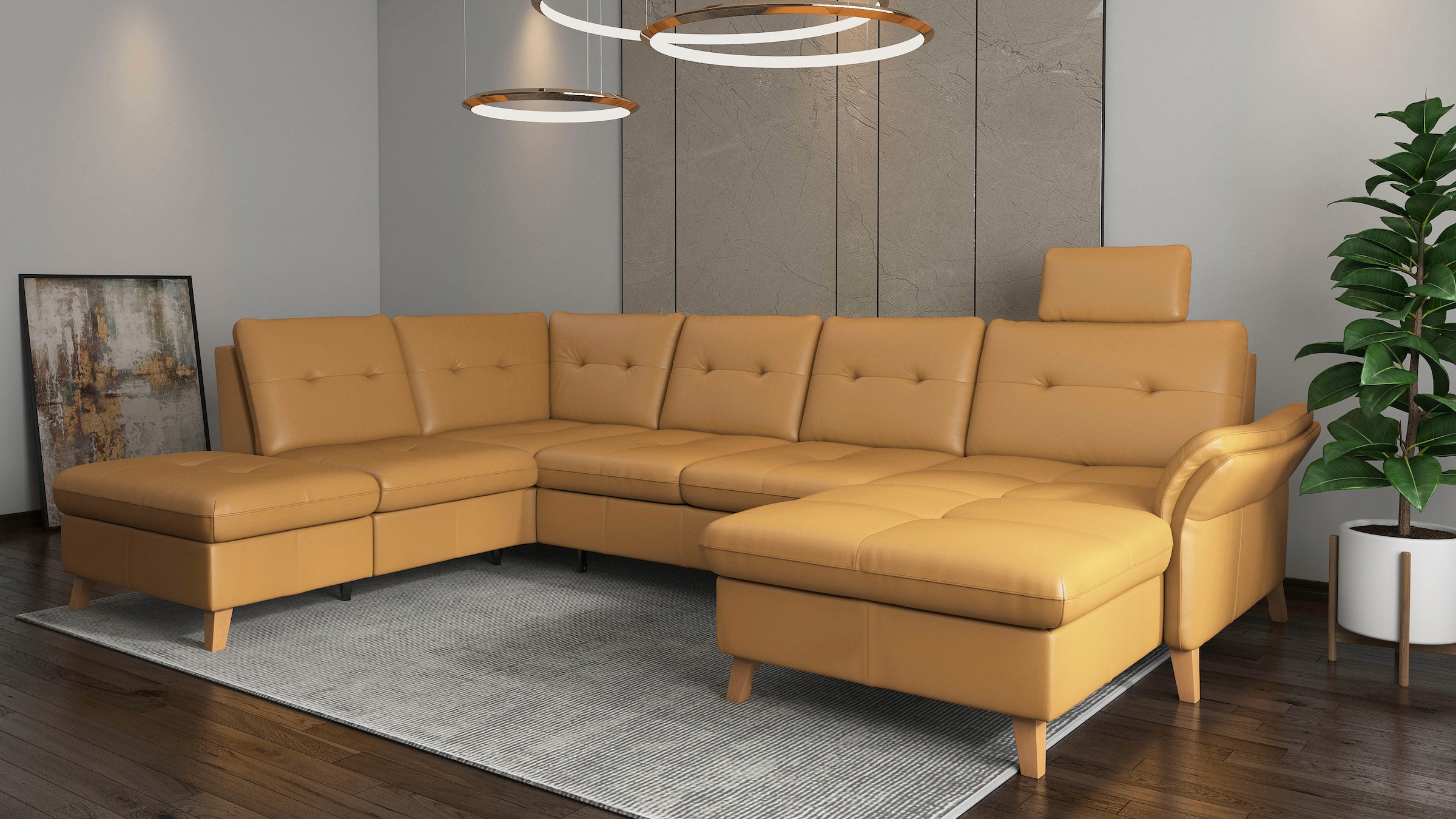 sit&more Wohnlandschaft »Göteborg«, inkl. Sitztiefenverstellung, wahlweise mit Bettfunktion & Bettkasten