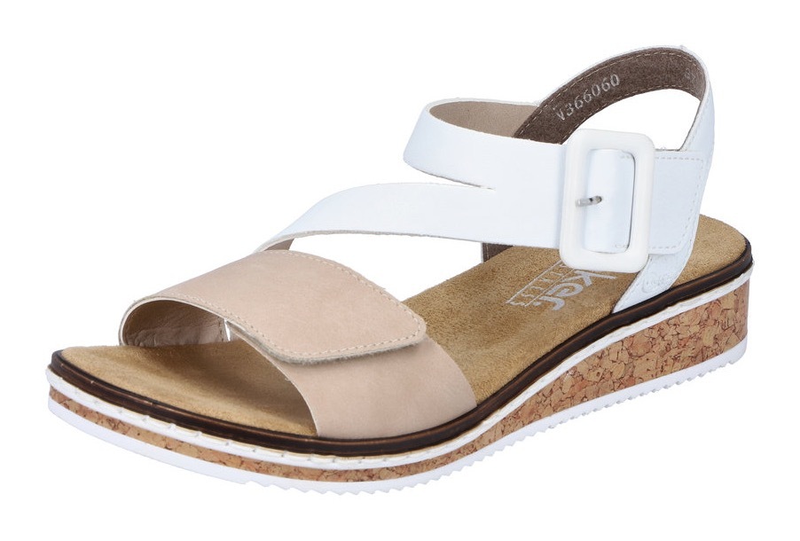 Rieker Sommerschuh, Sandalette, Keilabsatz, mit asymmetrischem Riemchen