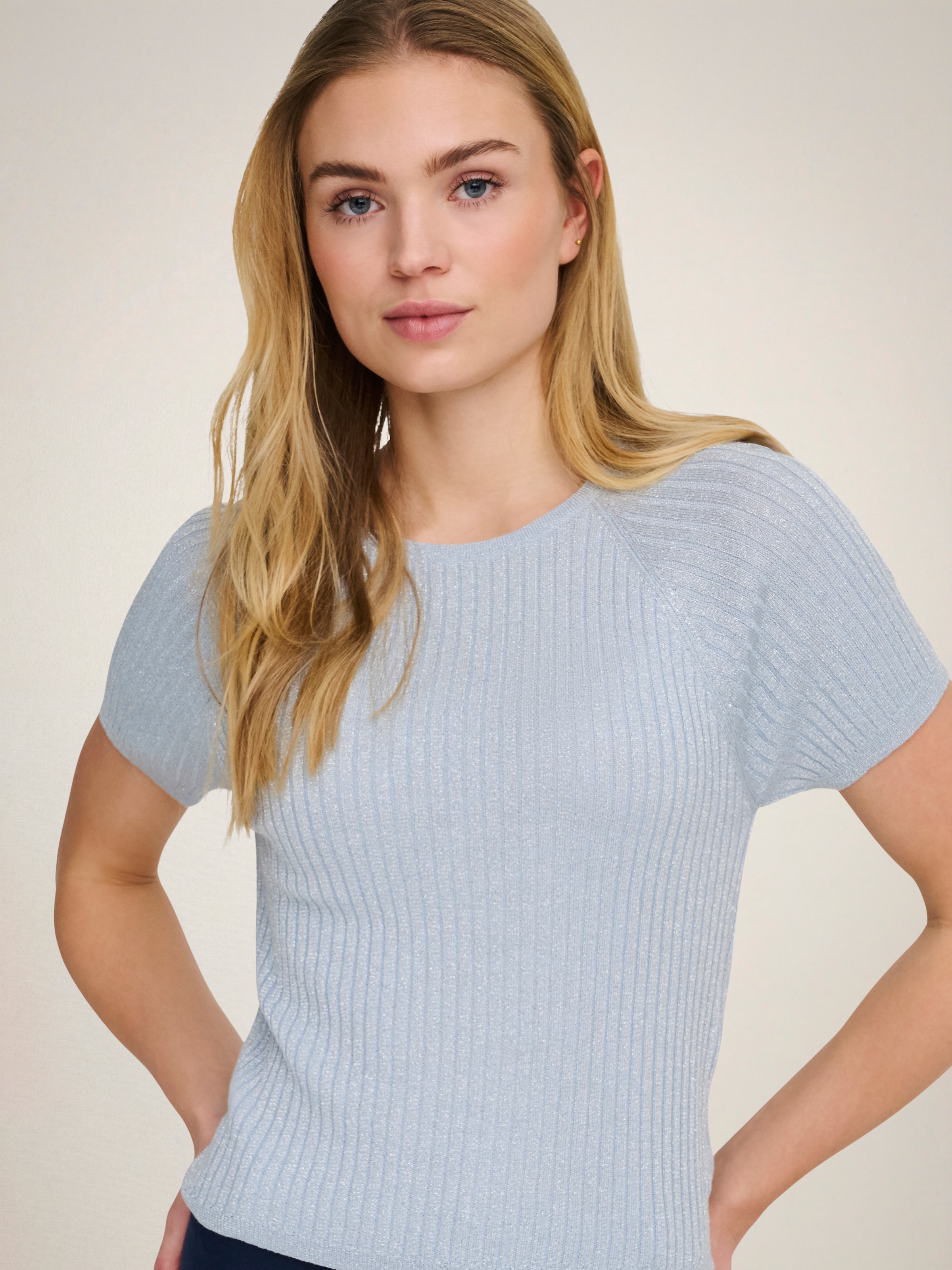 JDY Kurzarmpullover »JDYBODILLA S/S GLITTER PULLOVER KNT NOOS« mit Glitzer-Effekt