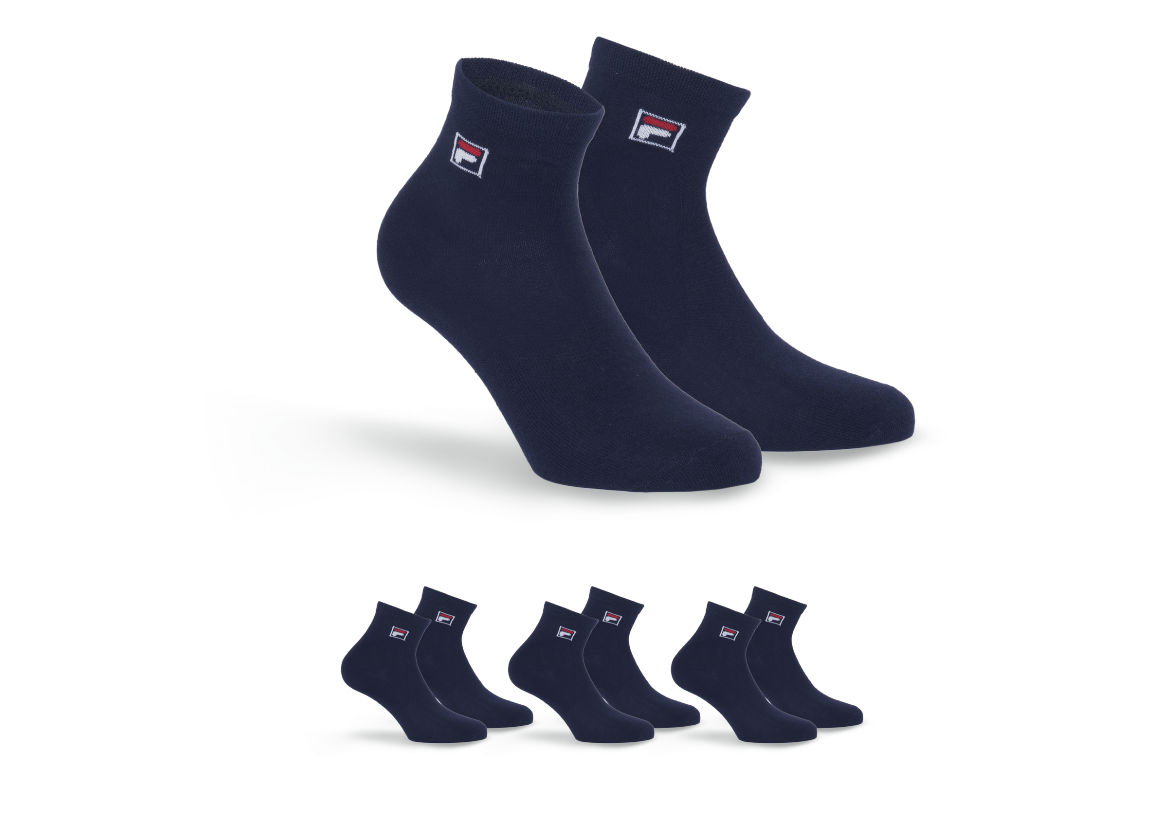 Fila Kurzsocken "UNISEX QUARTER PLAIN SOCKS", (3 Paar), mit eingestrickem L günstig online kaufen