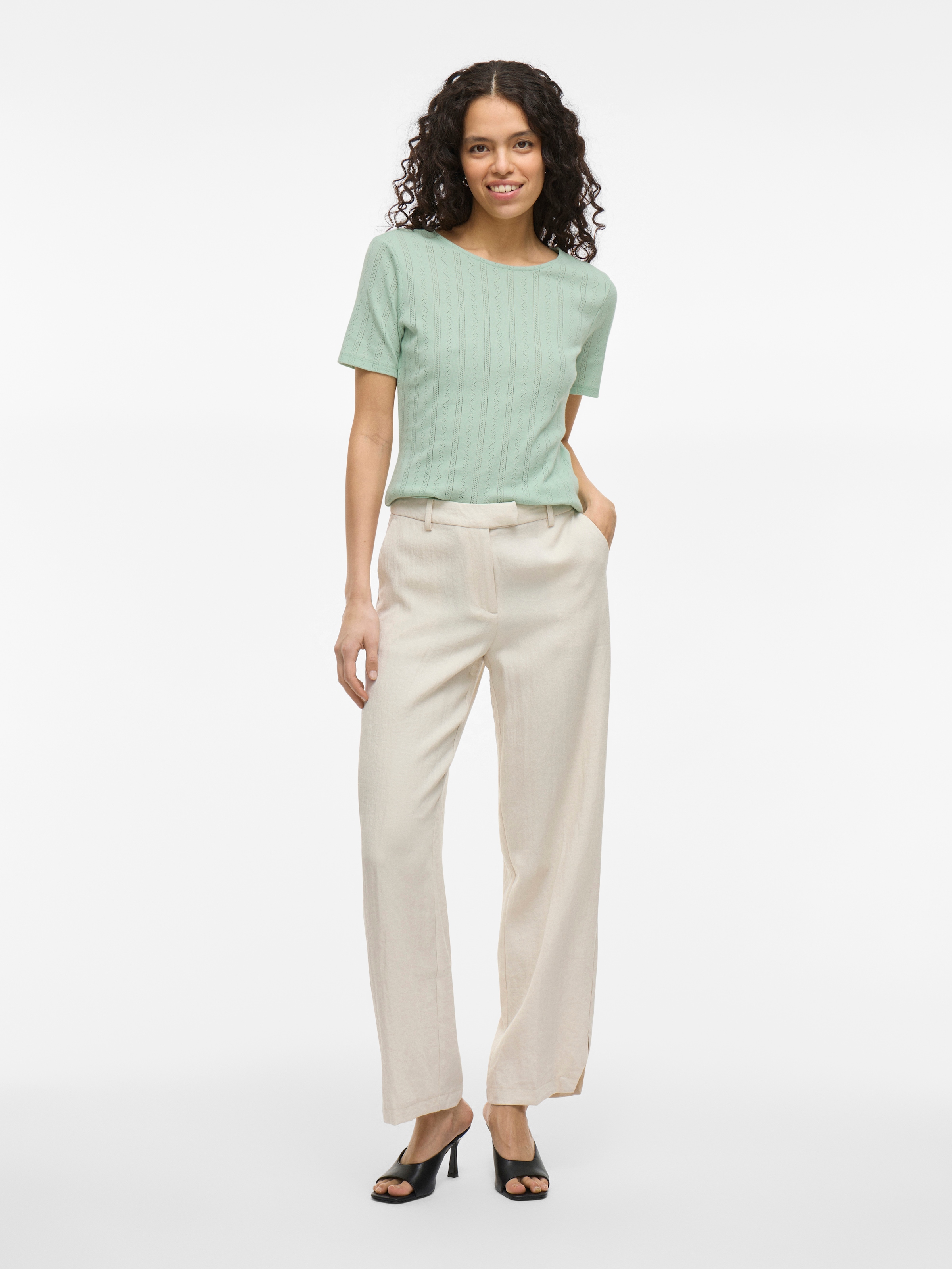 Vila Kurzarmshirt »VIKASSIE S/S POINTELLE TOP - NOOS«