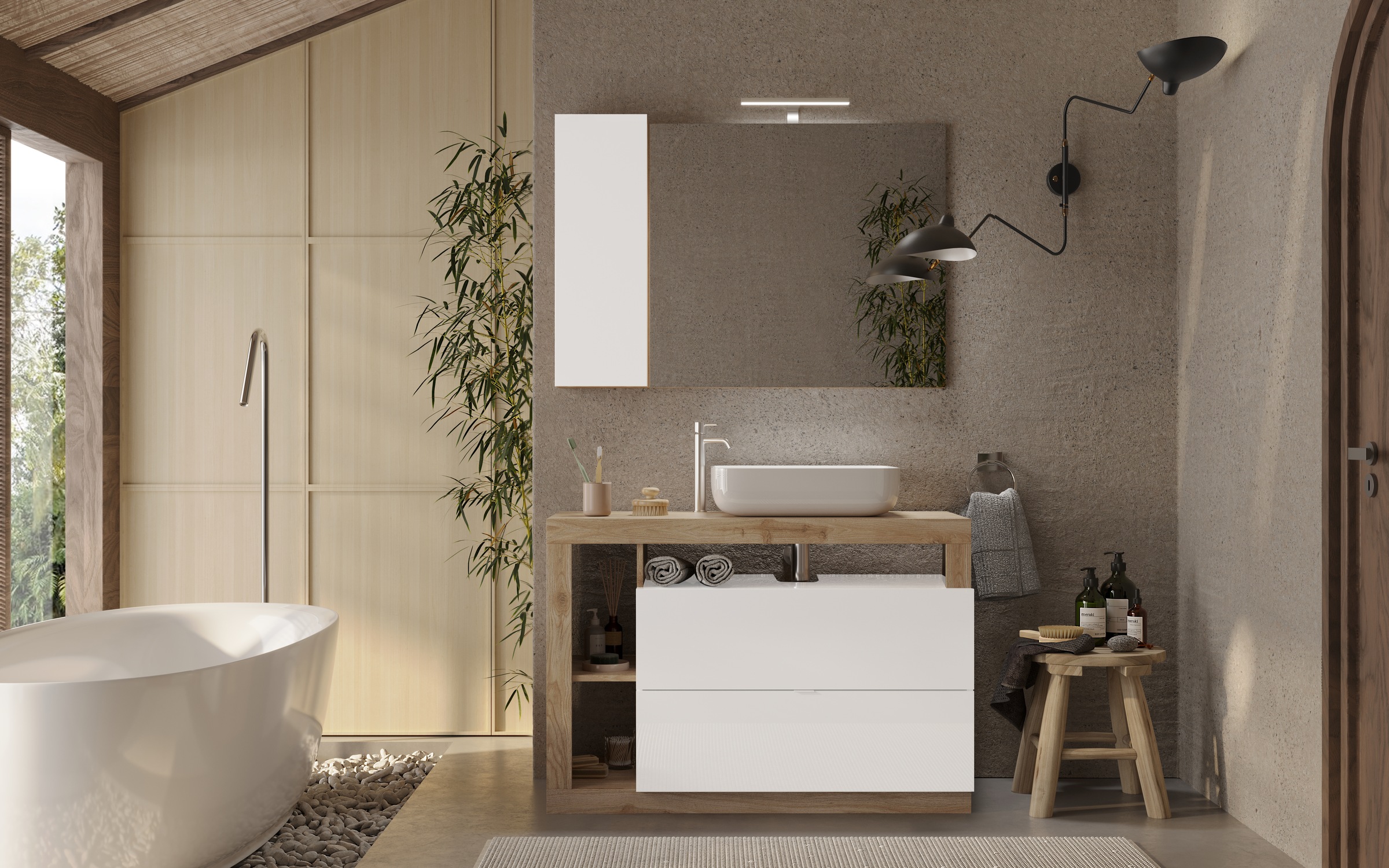 welltime Badmöbel-Set "Hamburg, Badezimmerset 2tlg. Breite 110 cm, Badmöbel günstig online kaufen