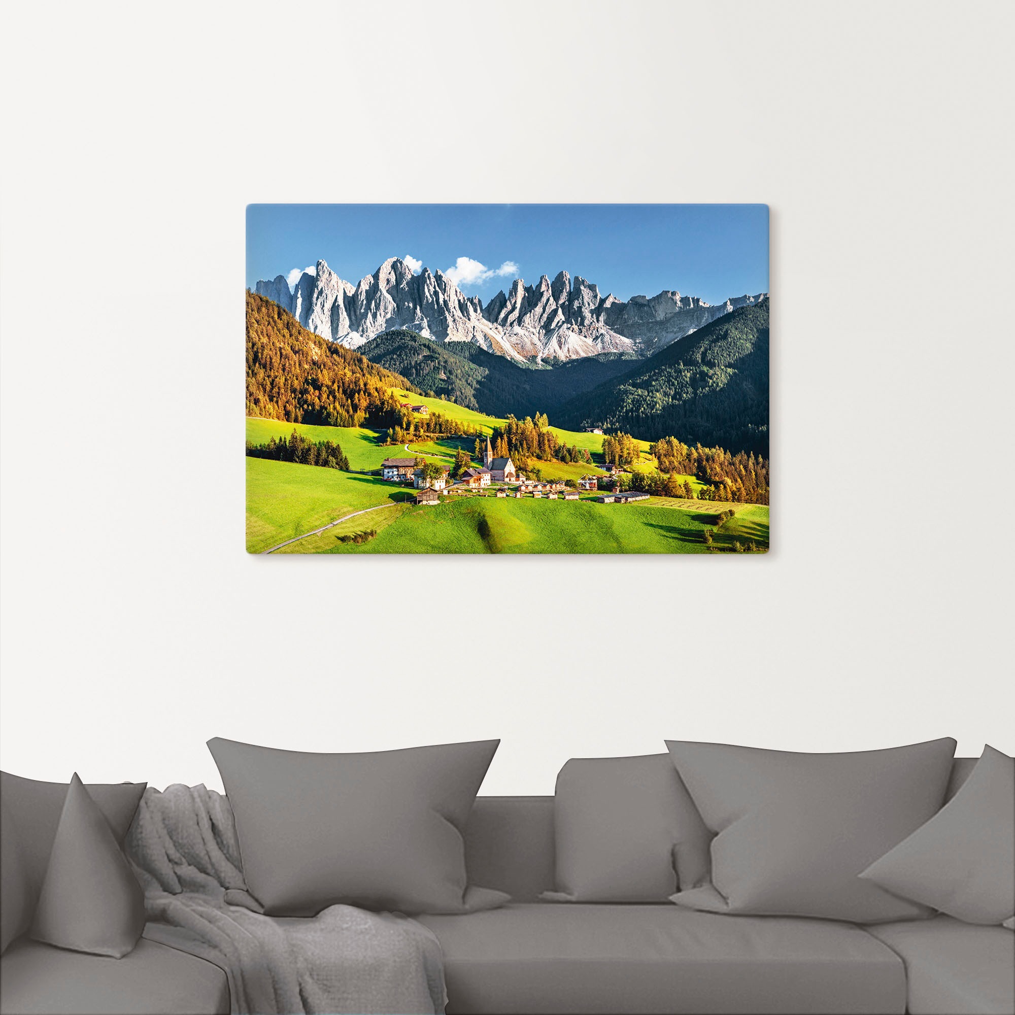 Artland Wandbild "Alpen Berge Santa Maddalena" Berge & Alpenbilder 1 Stk. t günstig online kaufen
