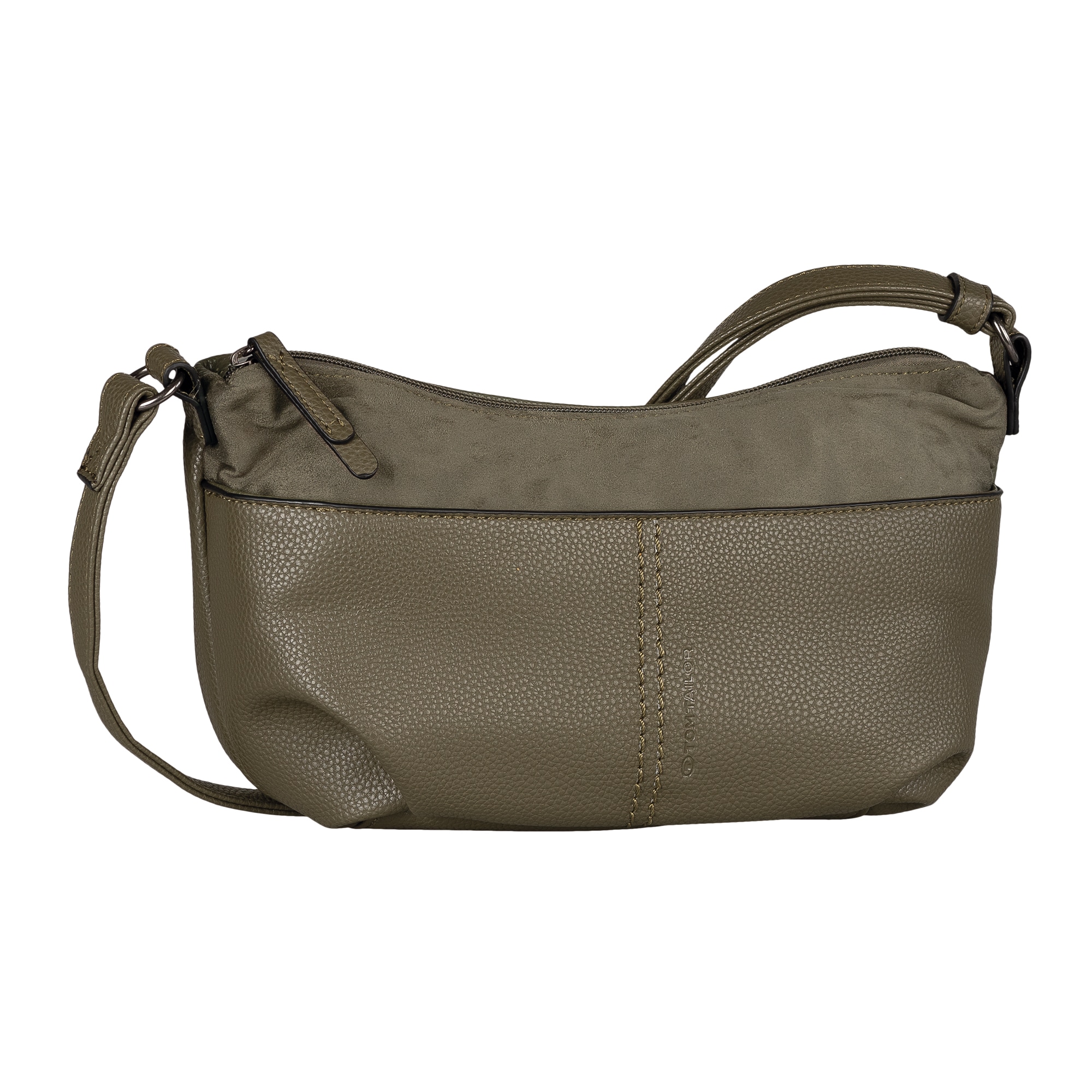 TOM TAILOR Handtasche "Miha", weiches Veloursimitat mit soft genarbtem Lede günstig online kaufen