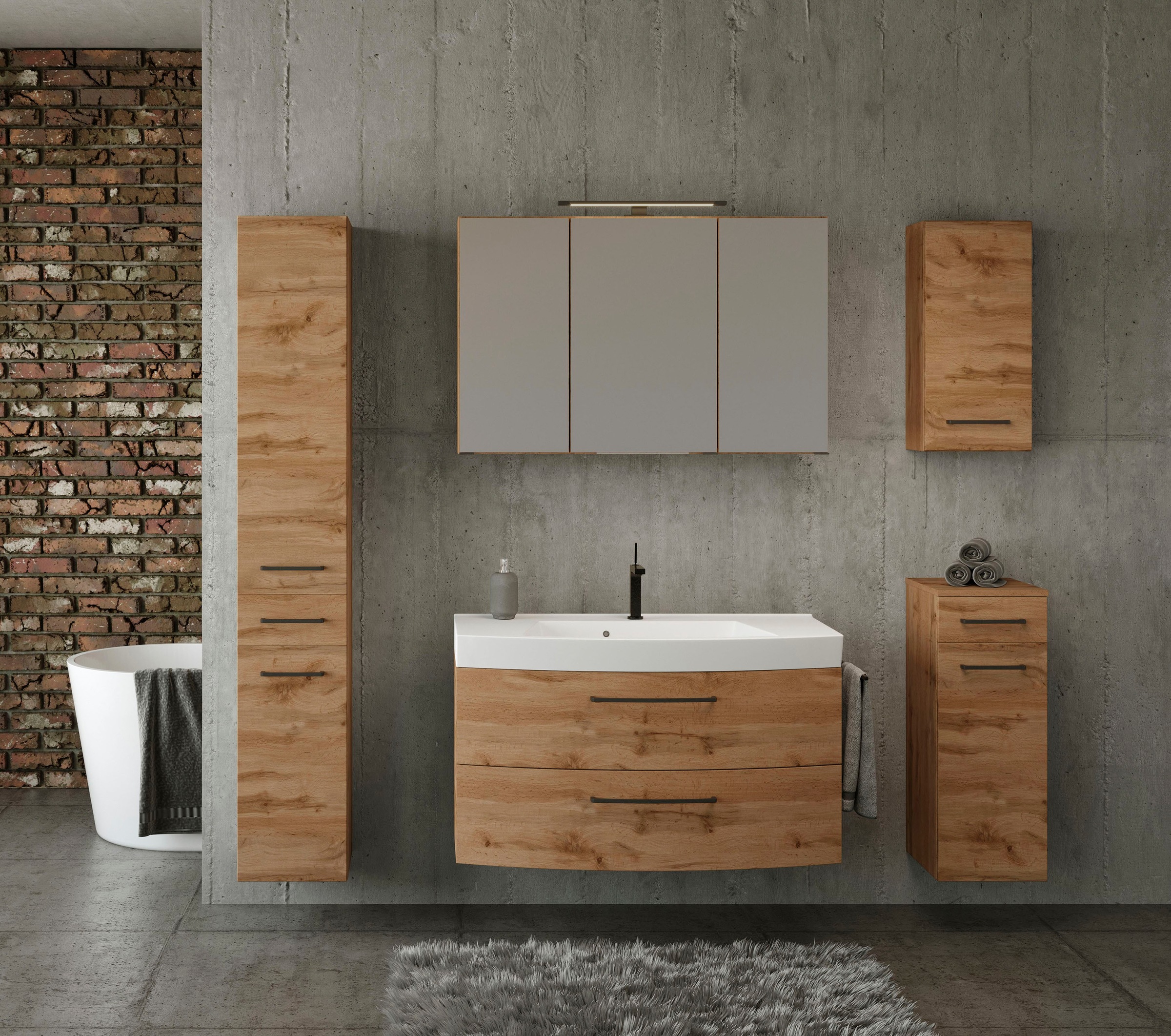 welltime Badmöbel-Set "Chicago" 5 Stk. tlg. günstig online kaufen