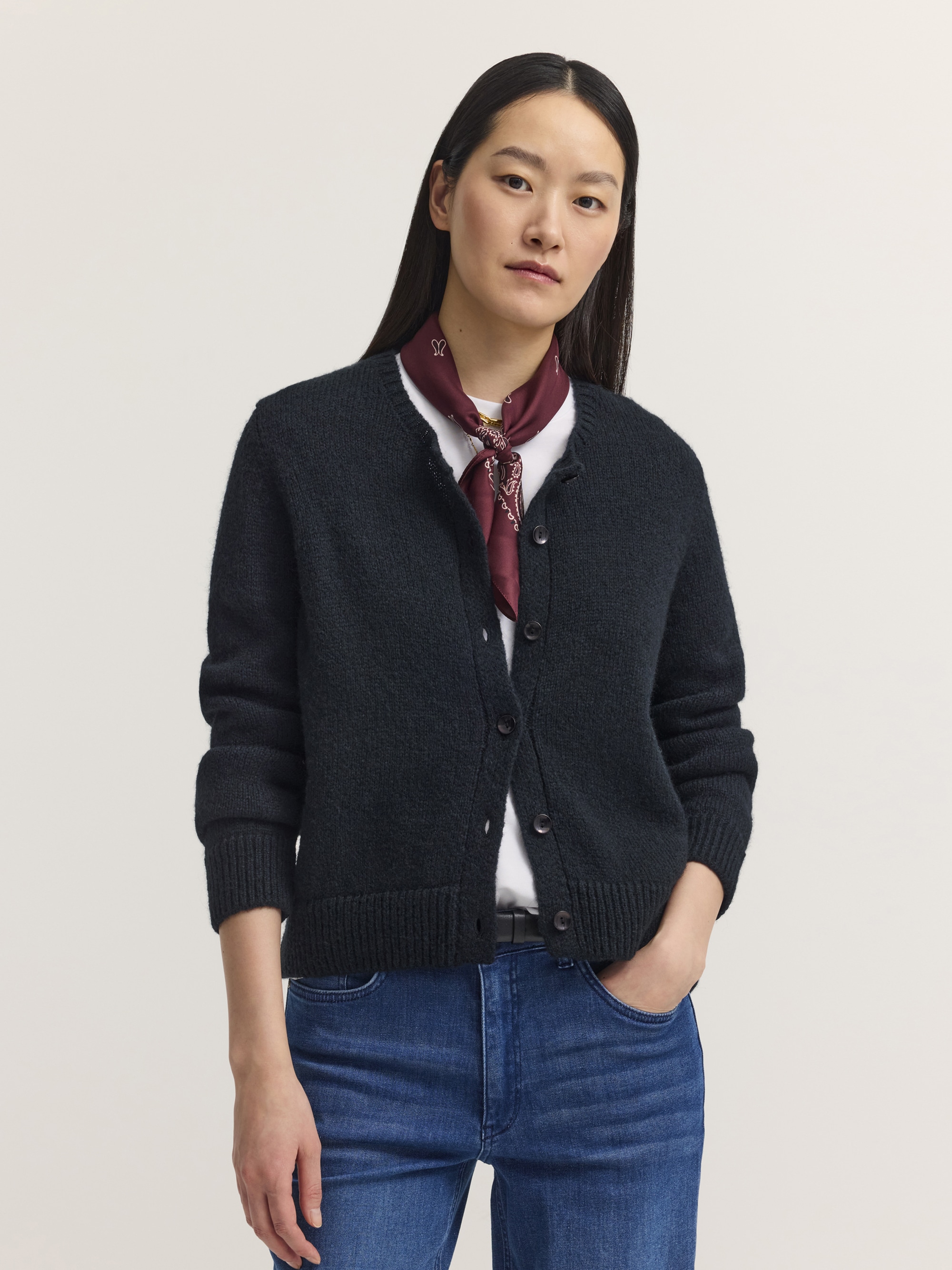 bugatti "Regular Fit" Regular Fit Alpaka-Mix Rundhals