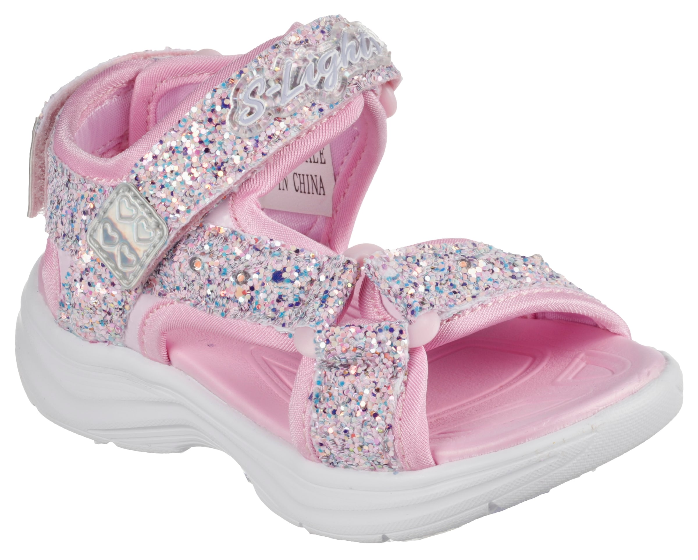 Skechers Kids Sandale "E - SKECHERS GIRLS", Sommerschuh, Klettschuh, Sandalette, mit Blinkfunktion