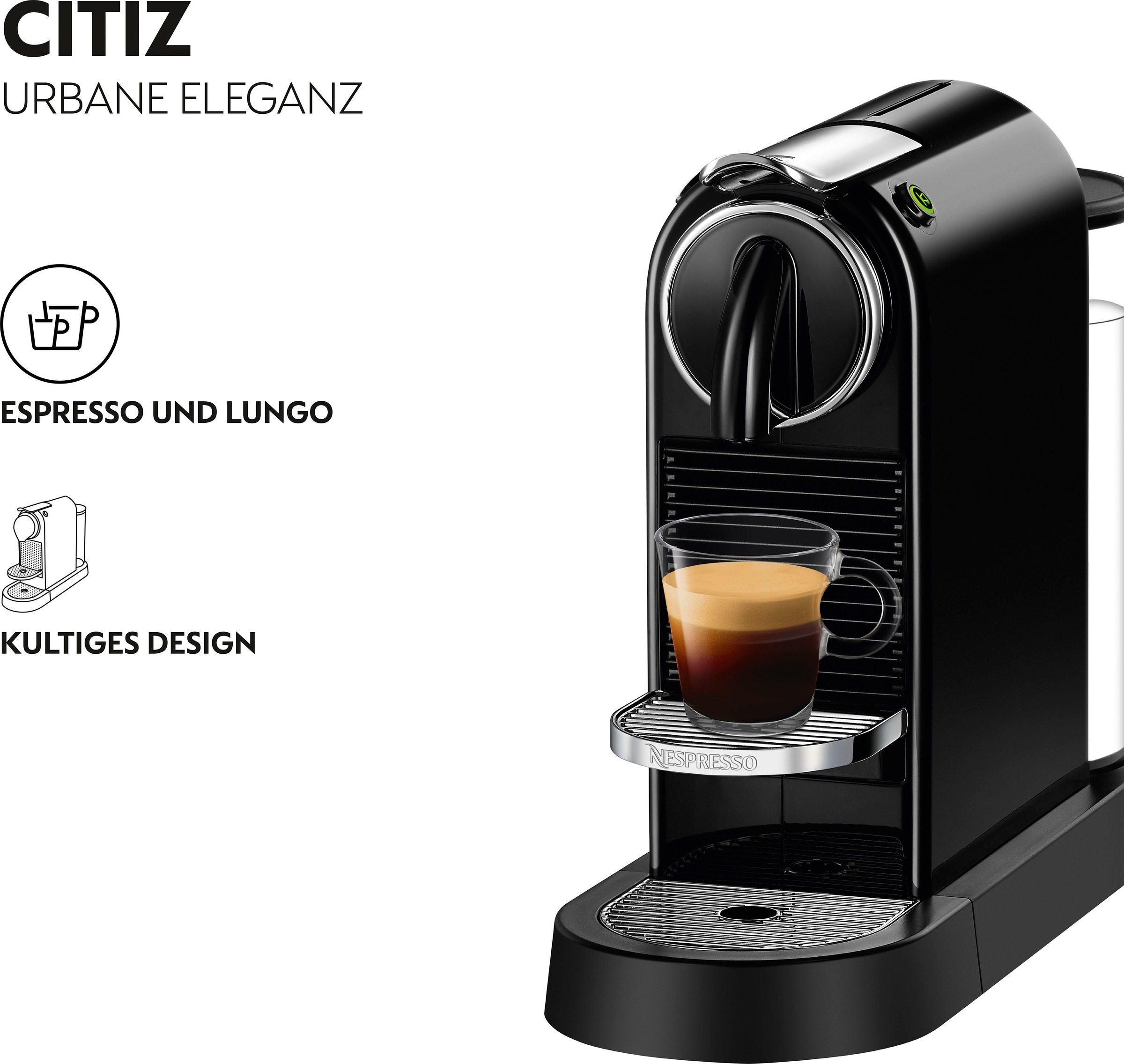 Nespresso Kapselmaschine "CITIZ EN 167.B von DeLonghi, Black" inkl. Willkom günstig online kaufen