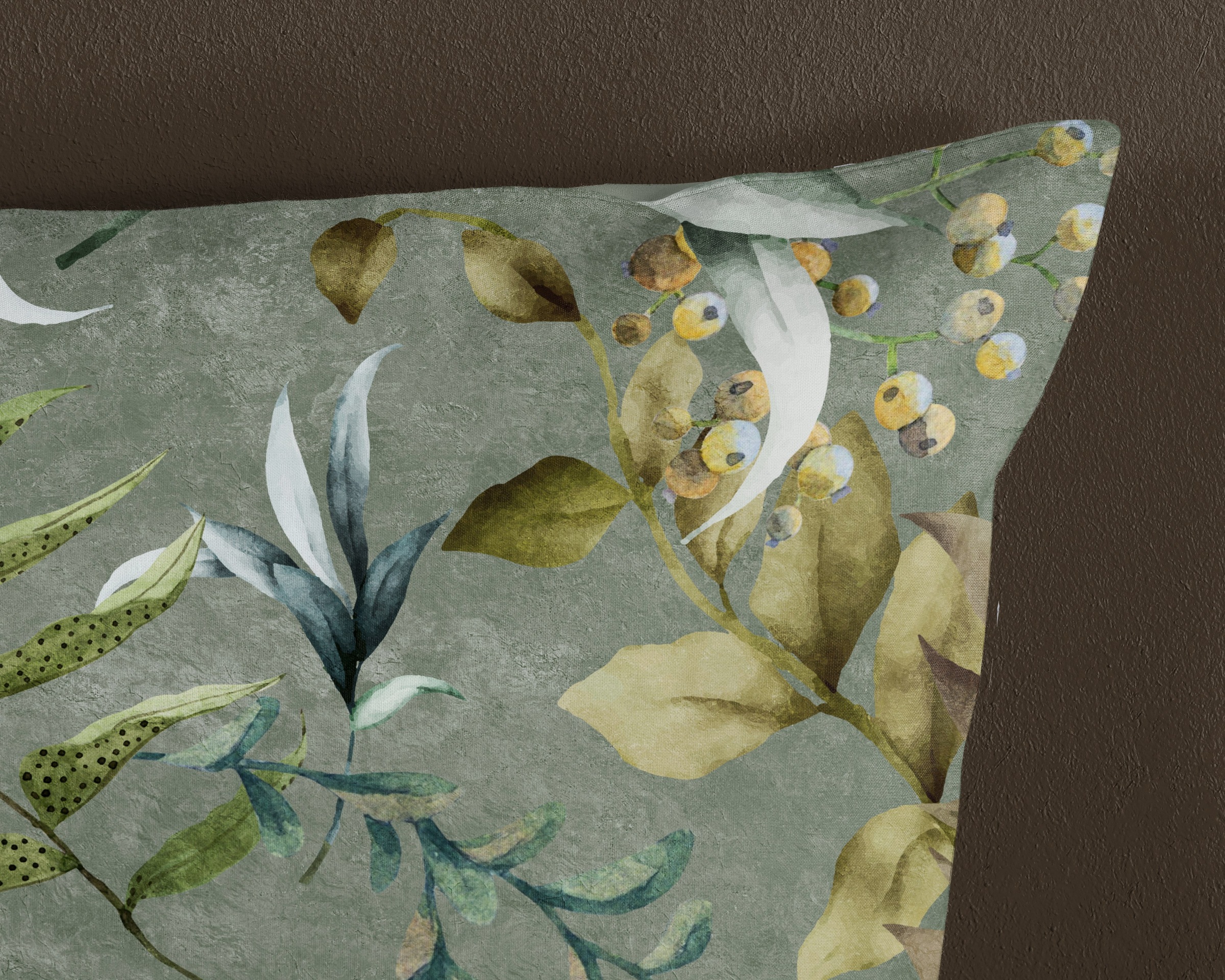 good morning Wendebettwäsche »Janika« 2 Stk. tlg. 100% Baumwolle, Renforcé, Reißverschluss, Wendeoptik, Blätter, grün