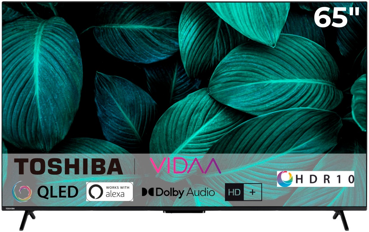 TOSHIBA QLED-Fernseher, 65, schwarz, Fernseher