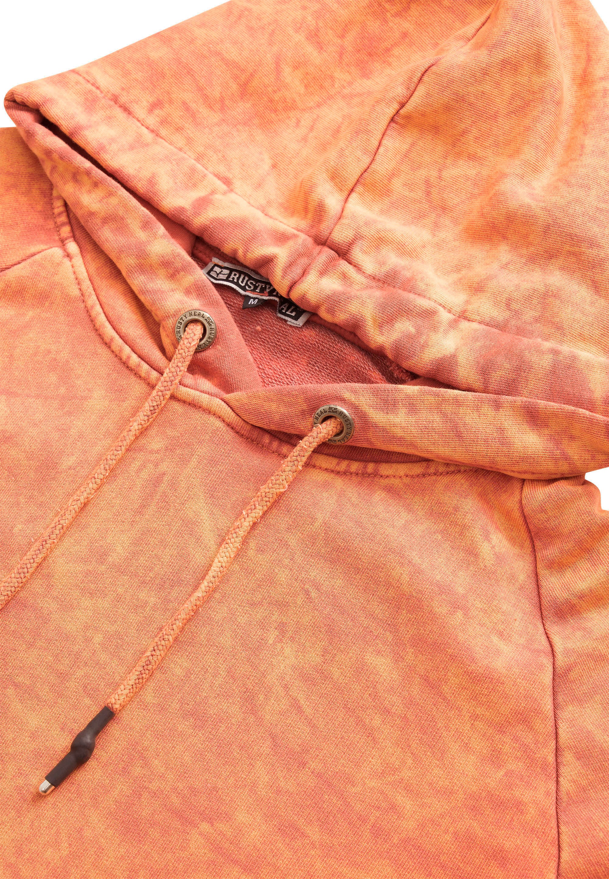 Kapuzensweatshirt RUSTY NEAL, Herren, Gr. XXL, orange, 100% Baumwolle, unifarben, normal, ohne Ausschnitt, Sweatshirts, in verwaschenem Design 3