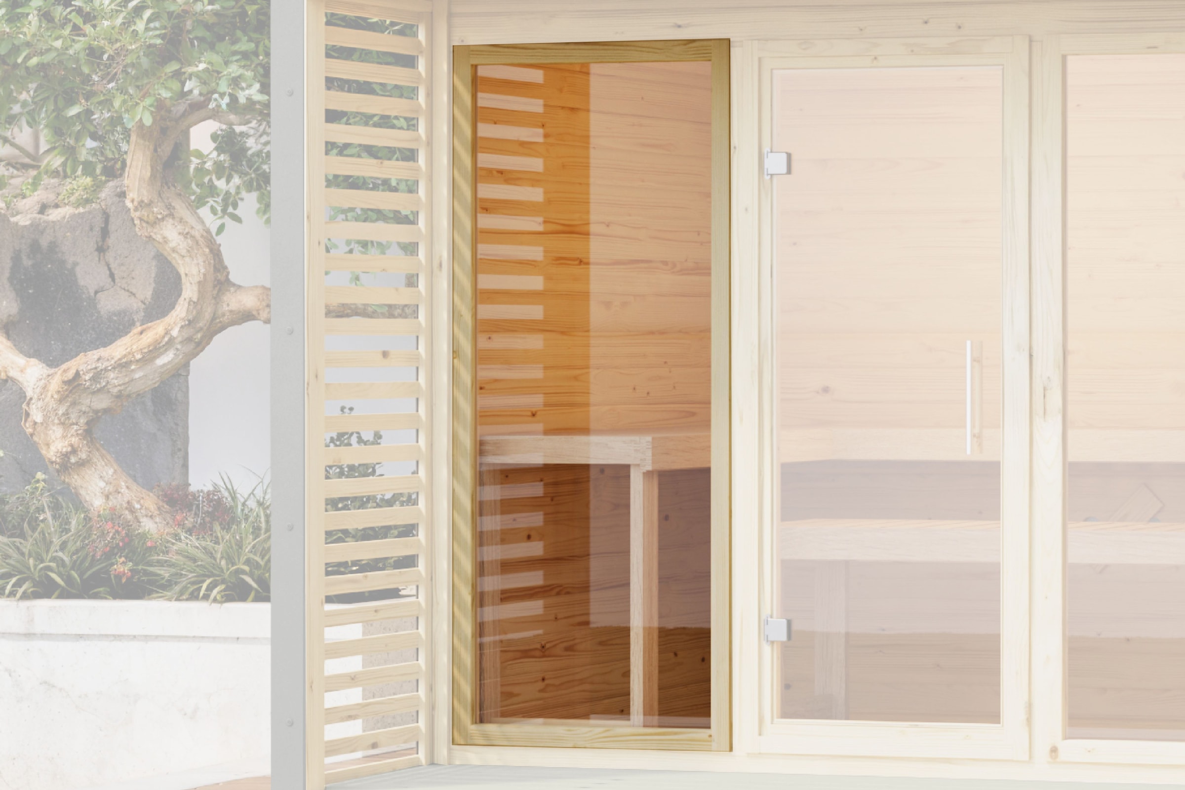 Karibu Saunafenster »38 x 1906 x 815 mm Klarglas naturbelassen« für natürliches Licht im Saunainnenraum