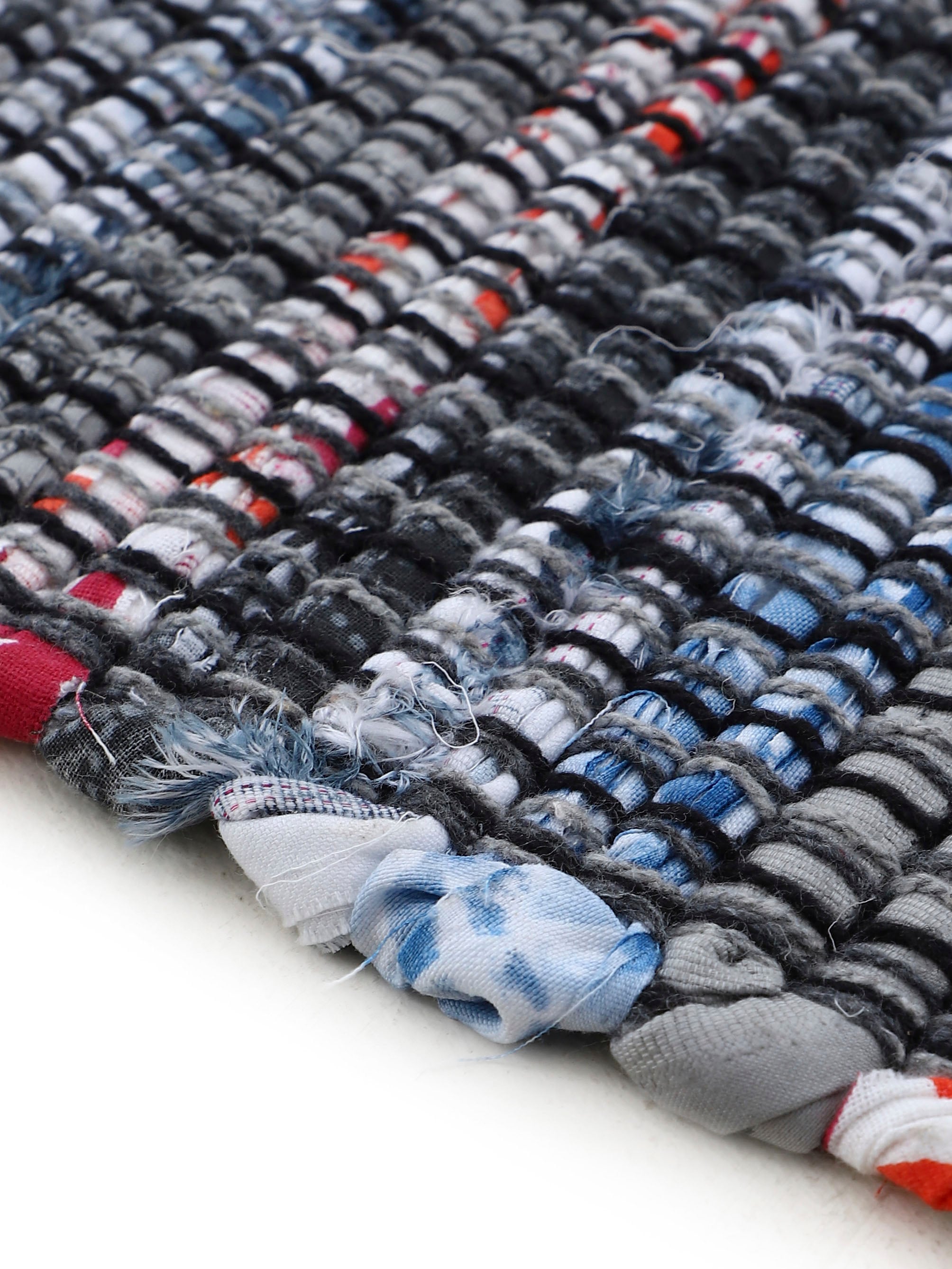 carpetfine Teppich »Kelim Chindi, Wendeteppich«, rechteckig, 6 mm Höhe, handgewebt, Fleckerlteppich mit Fransen, auch vielen in Läufergrößen