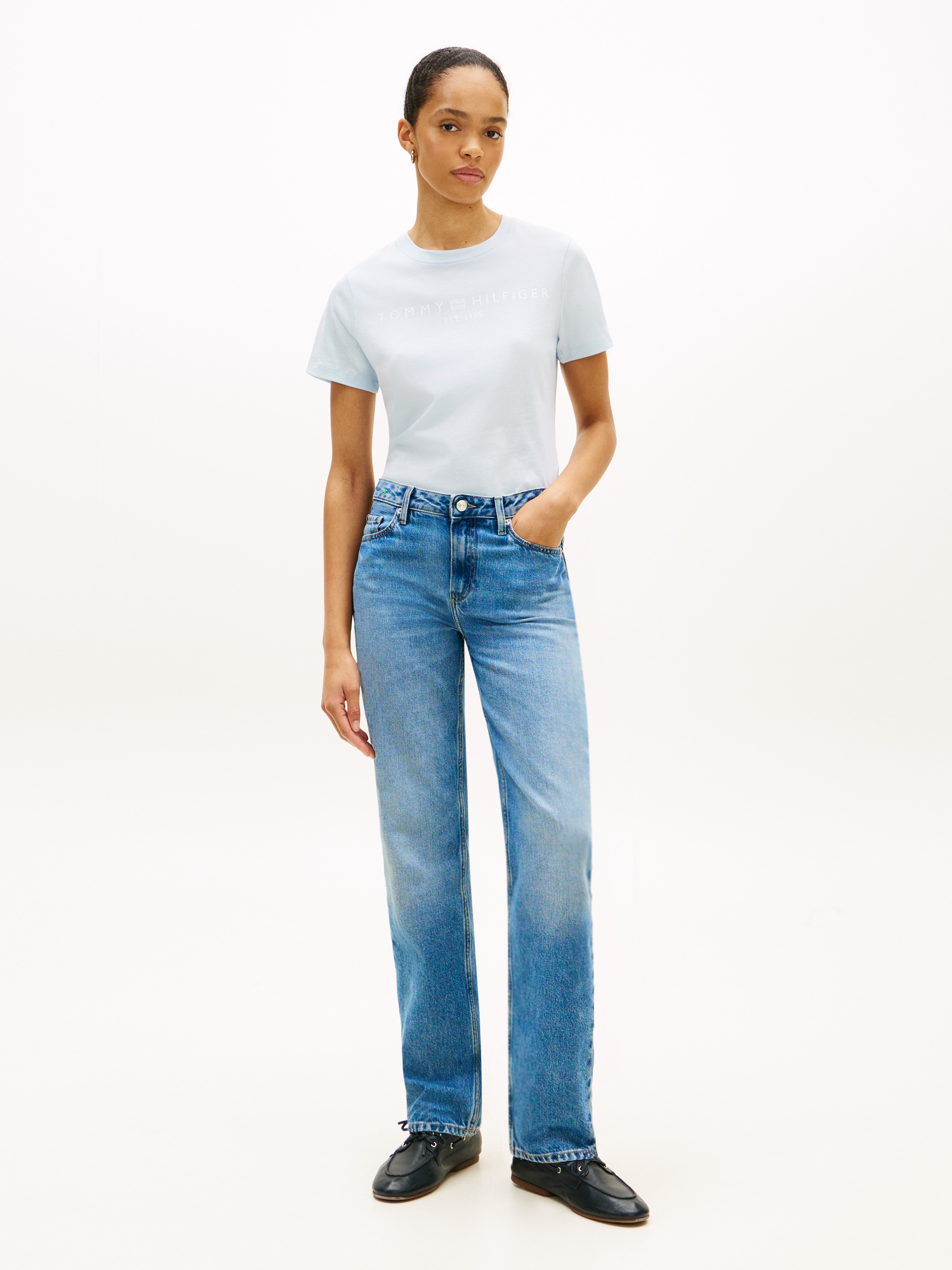 Tommy Hilfiger Kurzarmshirt »REG CORP LOGO C-NK SS« Baumwolle