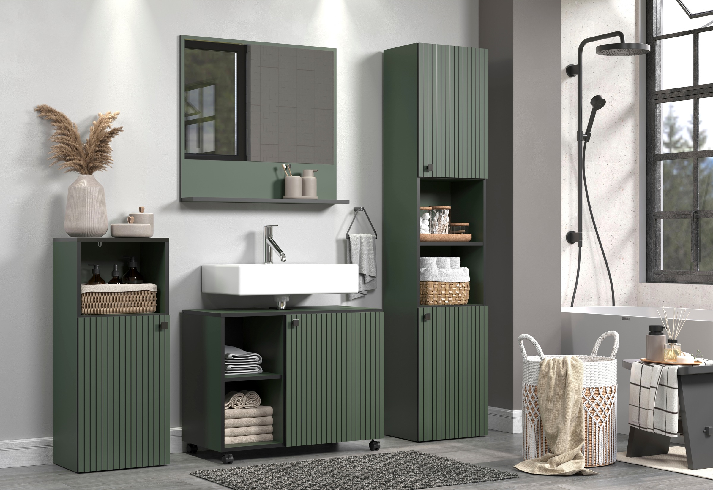 welltime Badspiegel »Amrum« Wandspiegel mit Ablage - (B/T/H) wahlweise 60 bis 80/14/74 cm