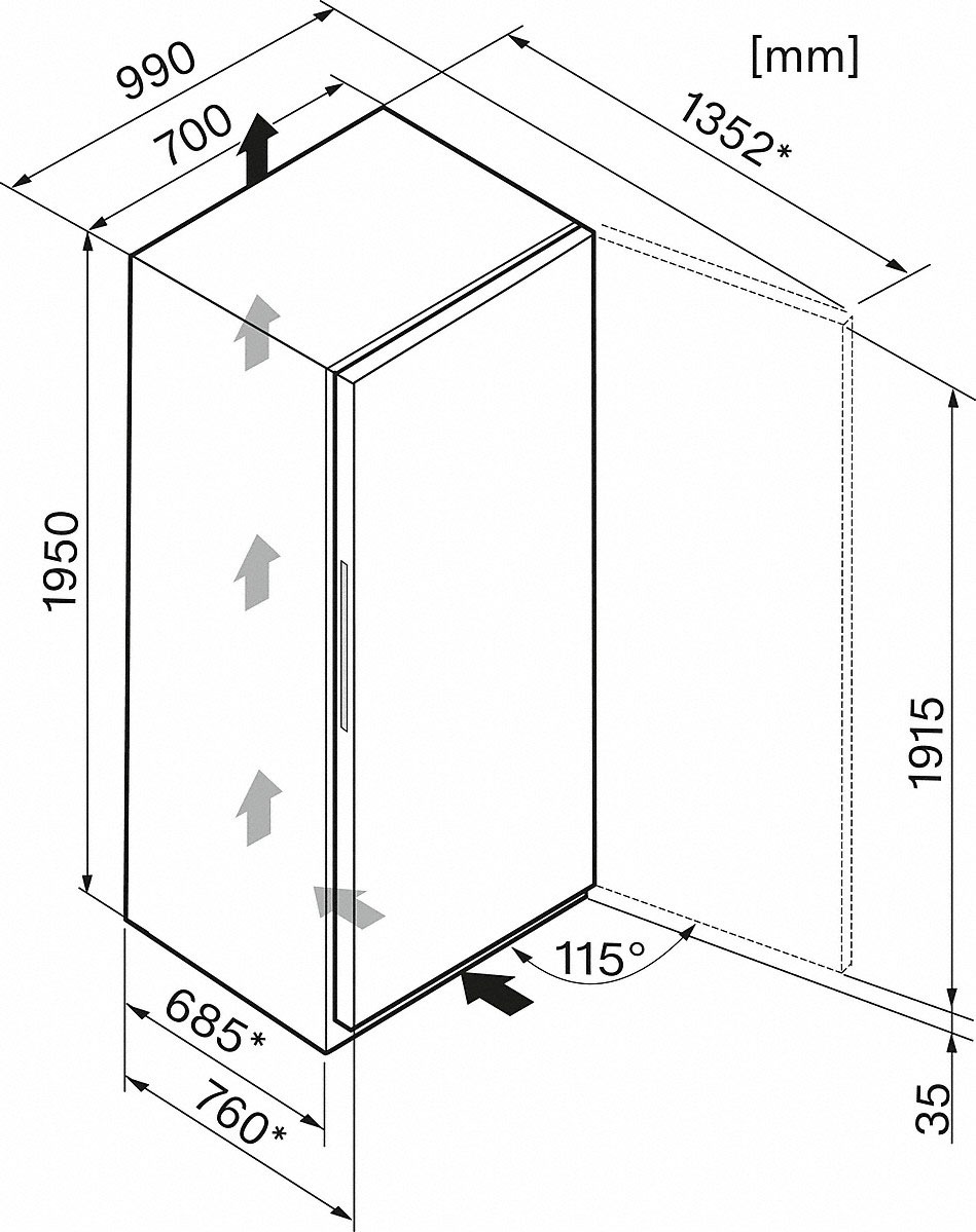 Miele Gefrierschrank »FN 29474 ws«, cm breit 70 | BAUR 195 cm hoch