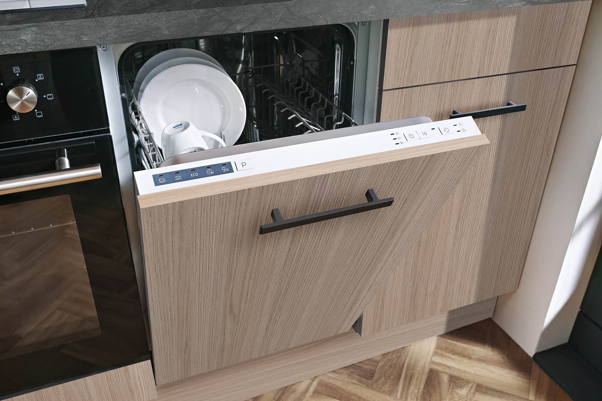 wiho Küchen Küchenzeile »Fortyfive, Breite 180 cm,« Soft-Close-Funktion in Schubkästen & Auszügen, höhenverstellbare Füße
