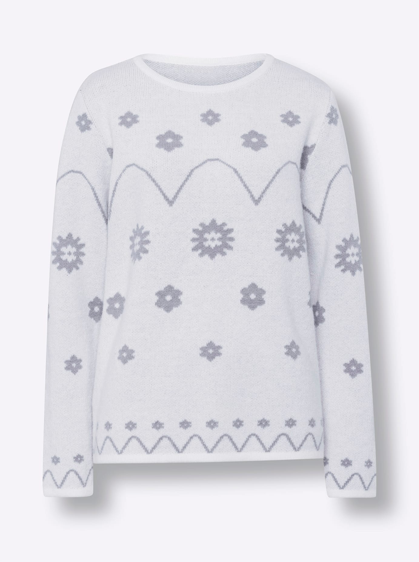 HEINE Jacquard Sweater Gray 36 3