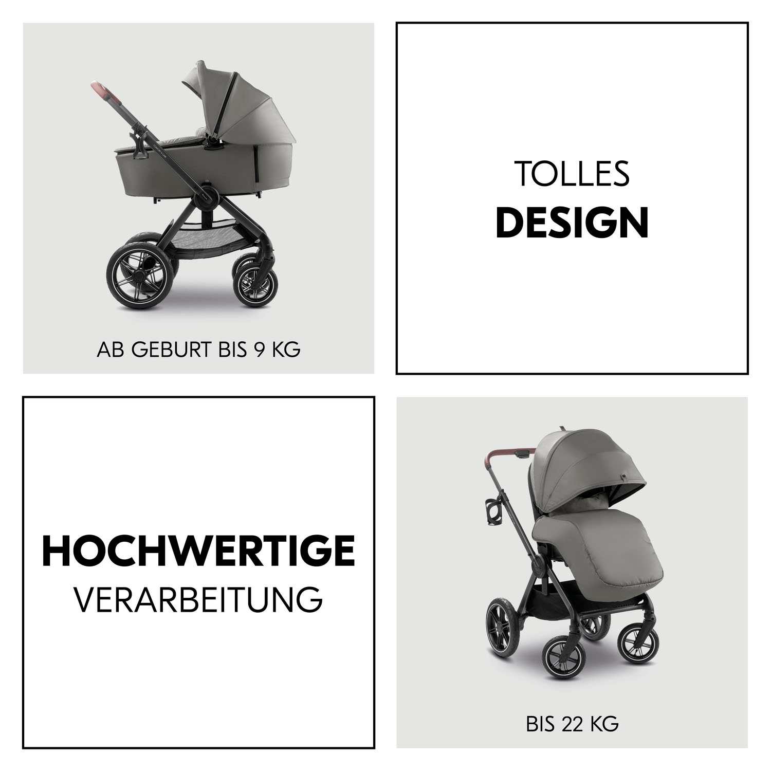 Hauck Kombi-Kinderwagen »Comfort N Care Air«, 22 kg, Belastbarkeit bis 22 kg