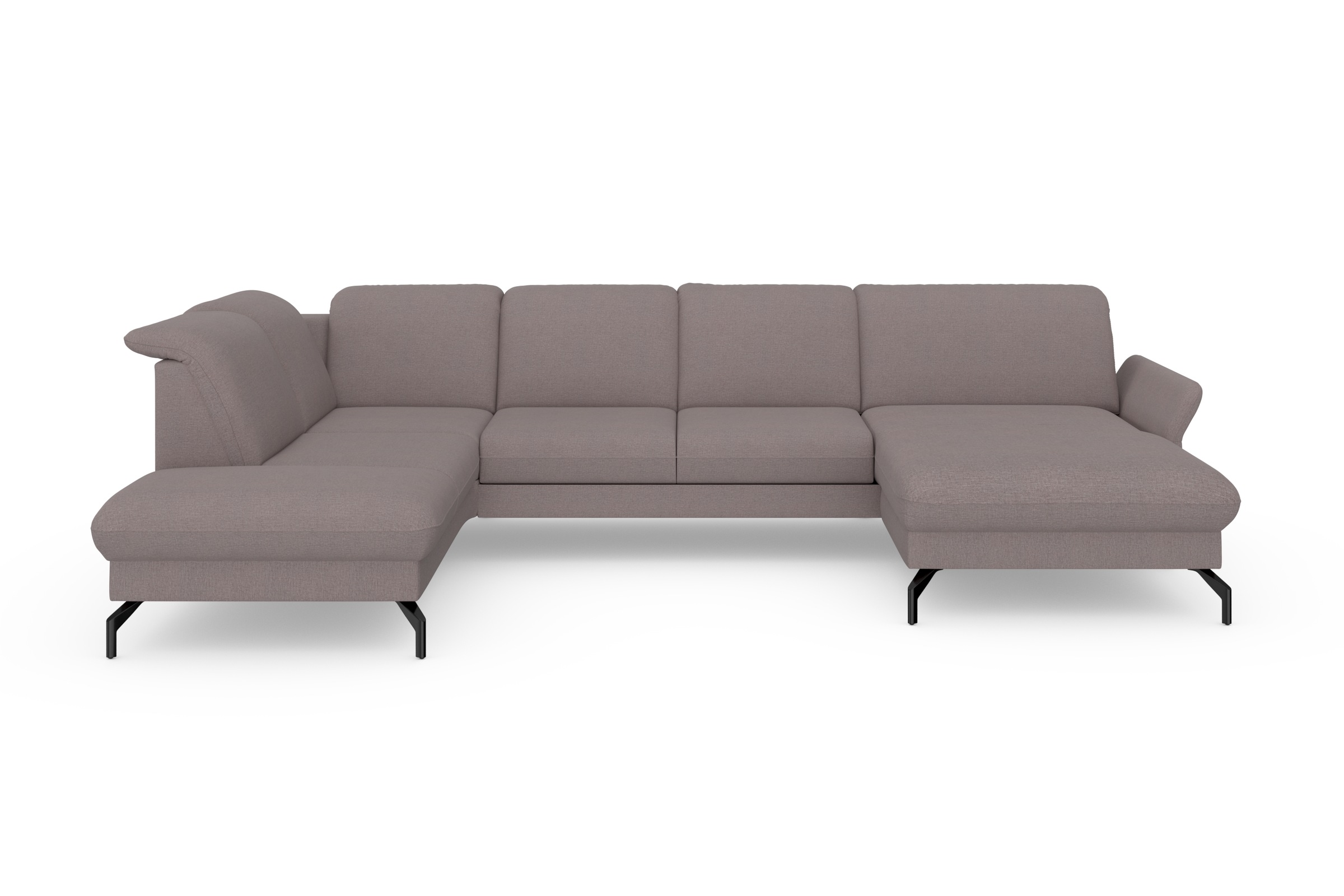 sit&more Wohnlandschaft »Fashion U-Form«, wahlweise mit Kopfteilverstellung, Vorziehsitz, motorisch, Metallfüße