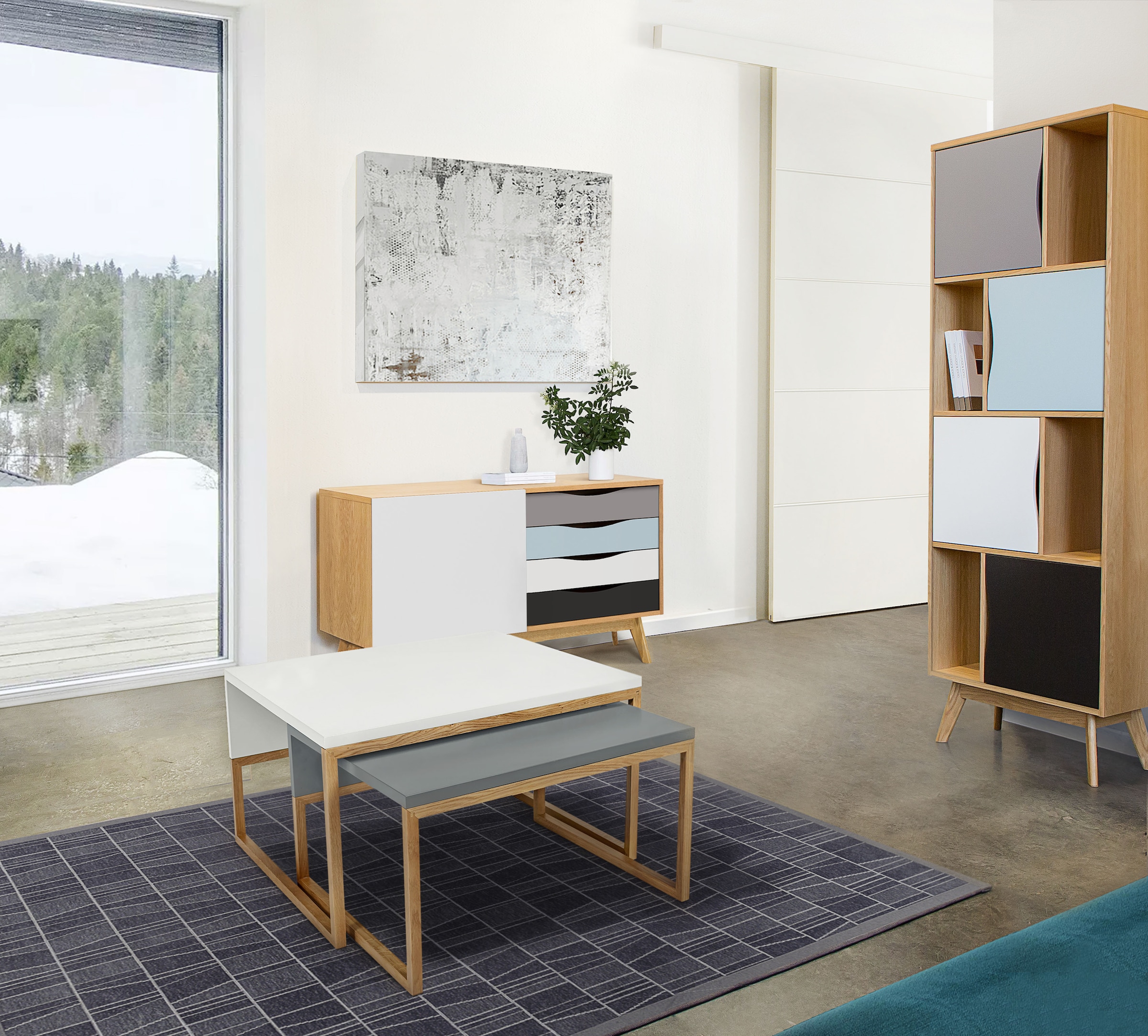 Woodman Bücherregal »Avon«, Höhe 191 cm, Holzfurnier aus Eiche, schlichtes skandinavisches Design