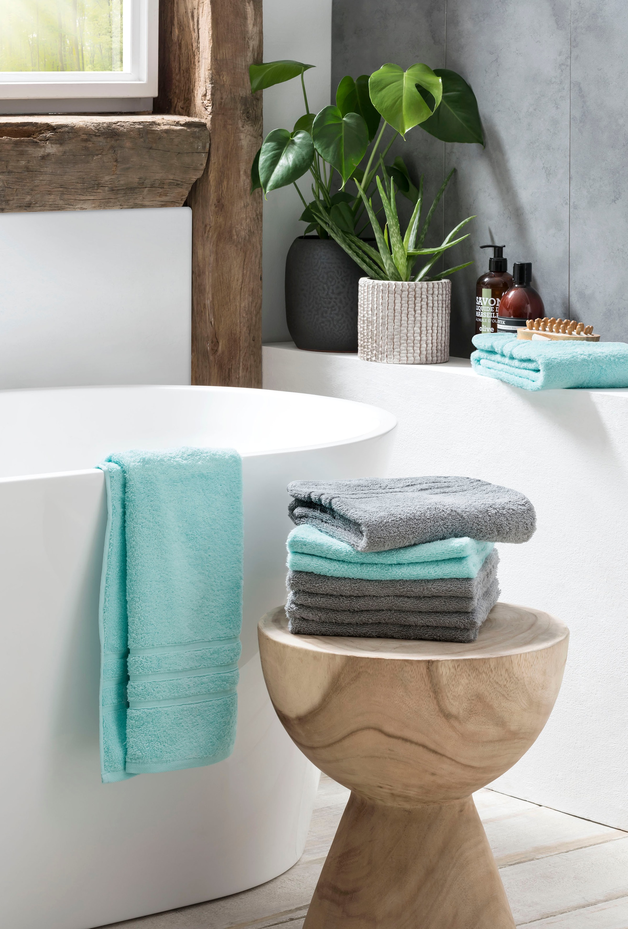 done. Handtuch Set "Daily Uni" Uni Farben, saugfähiges Walkfrottier günstig online kaufen