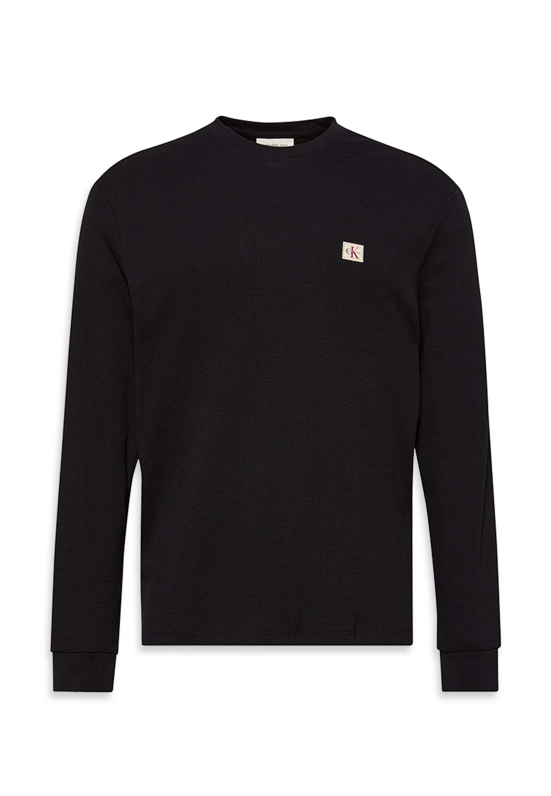 Calvin Klein Jeans Langarmshirt »LS WAFFLE BADGE CREWNK TEE«, Mit Rundhalsausschnitt
