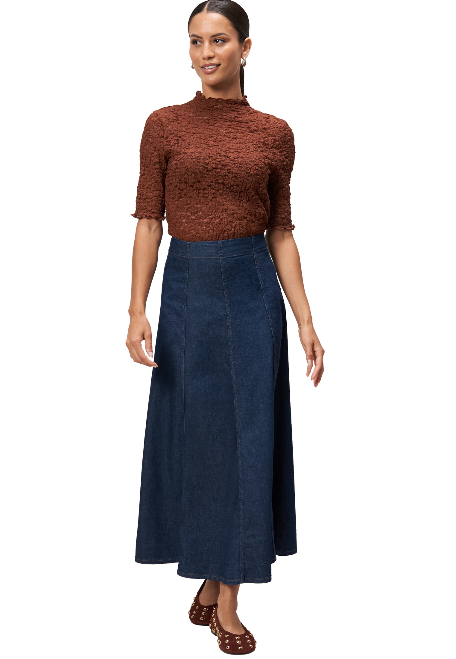 Zero Kurzarmshirt »zero Damen Spitzenshirt mit Stehkragen«, (1 tlg.), Spitze