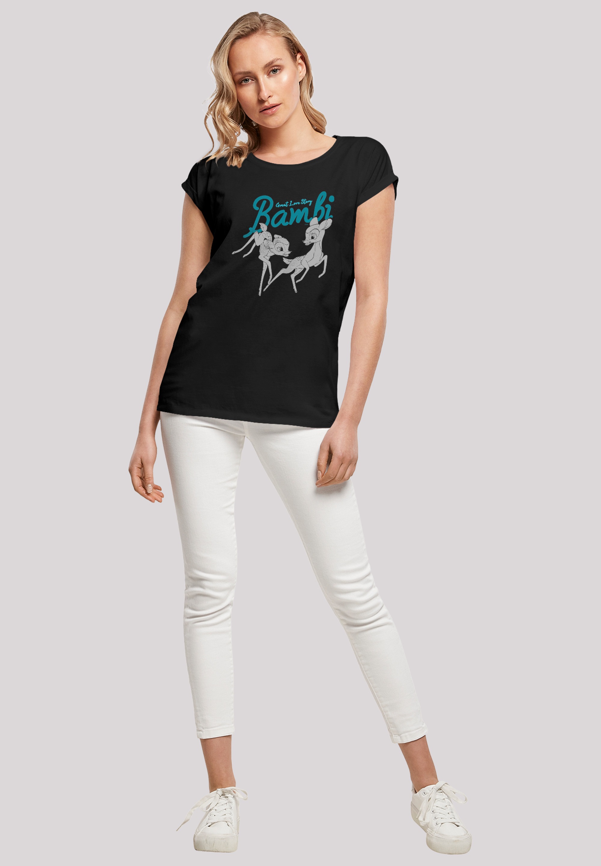 F4NT4STIC T-Shirt »Bambi Great Love Story«, Damen,Premium Merch,Regular-Fit,Kurze Ärmel,Bedruckt