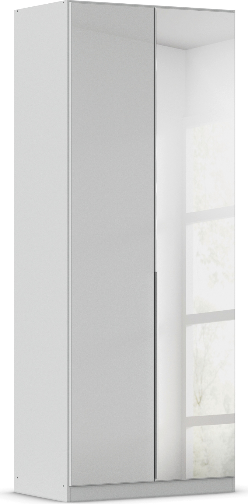 OTTO home Drehtürenschrank "Kleiderschrank Schrank Garderobe AGORDO mit Glasfront und Spiegel" in zwei Griff-Farben, Breiten 91-405 cm, durchdachte Innenausstattung, in 8 Breiten und 2 Höhen MADE IN GERMANY